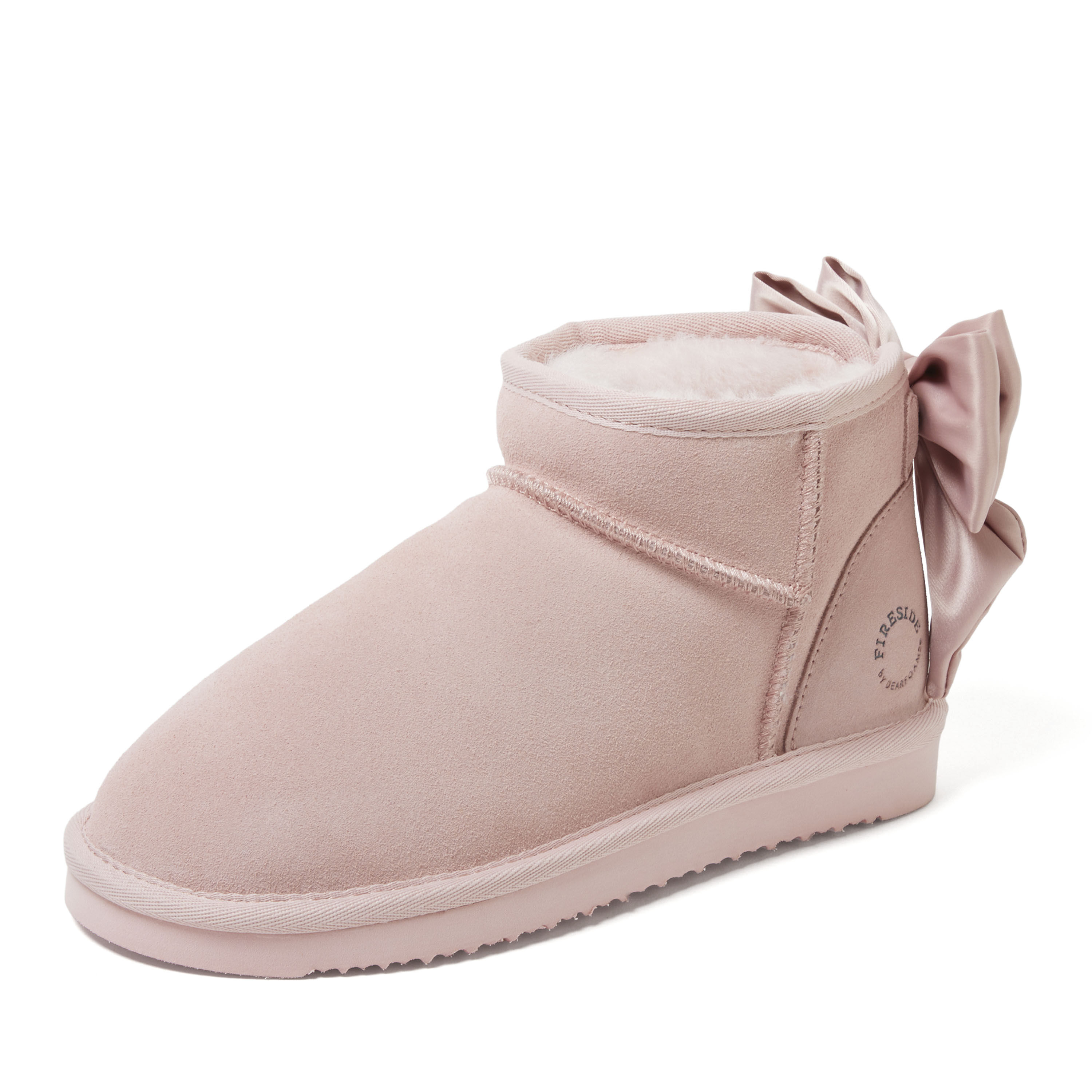 Women's Fireside by Dearfoams Riverland Genuine Shearling Boot with Bow