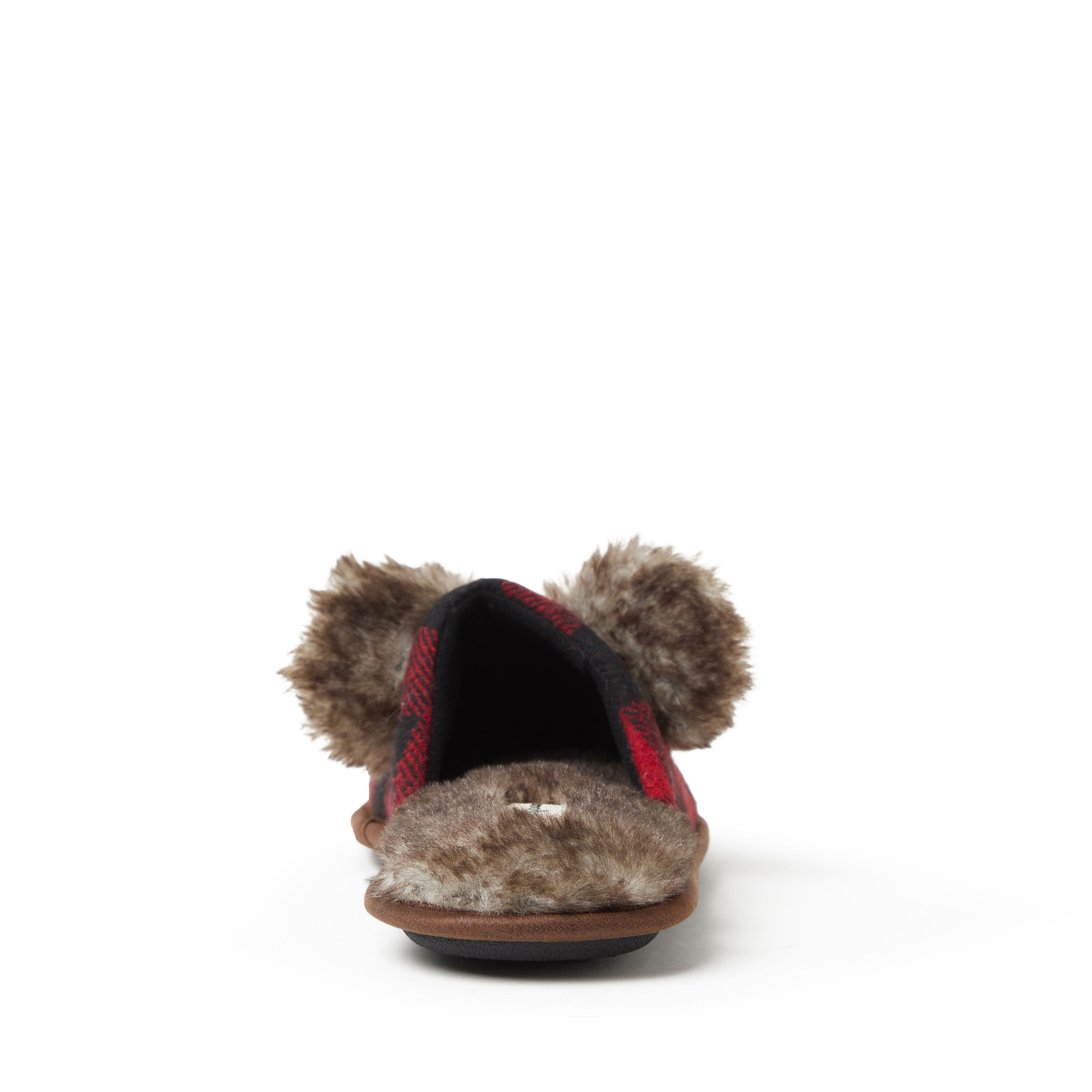 Unisex Buffalo Check Lil Bear Scuff Slipper