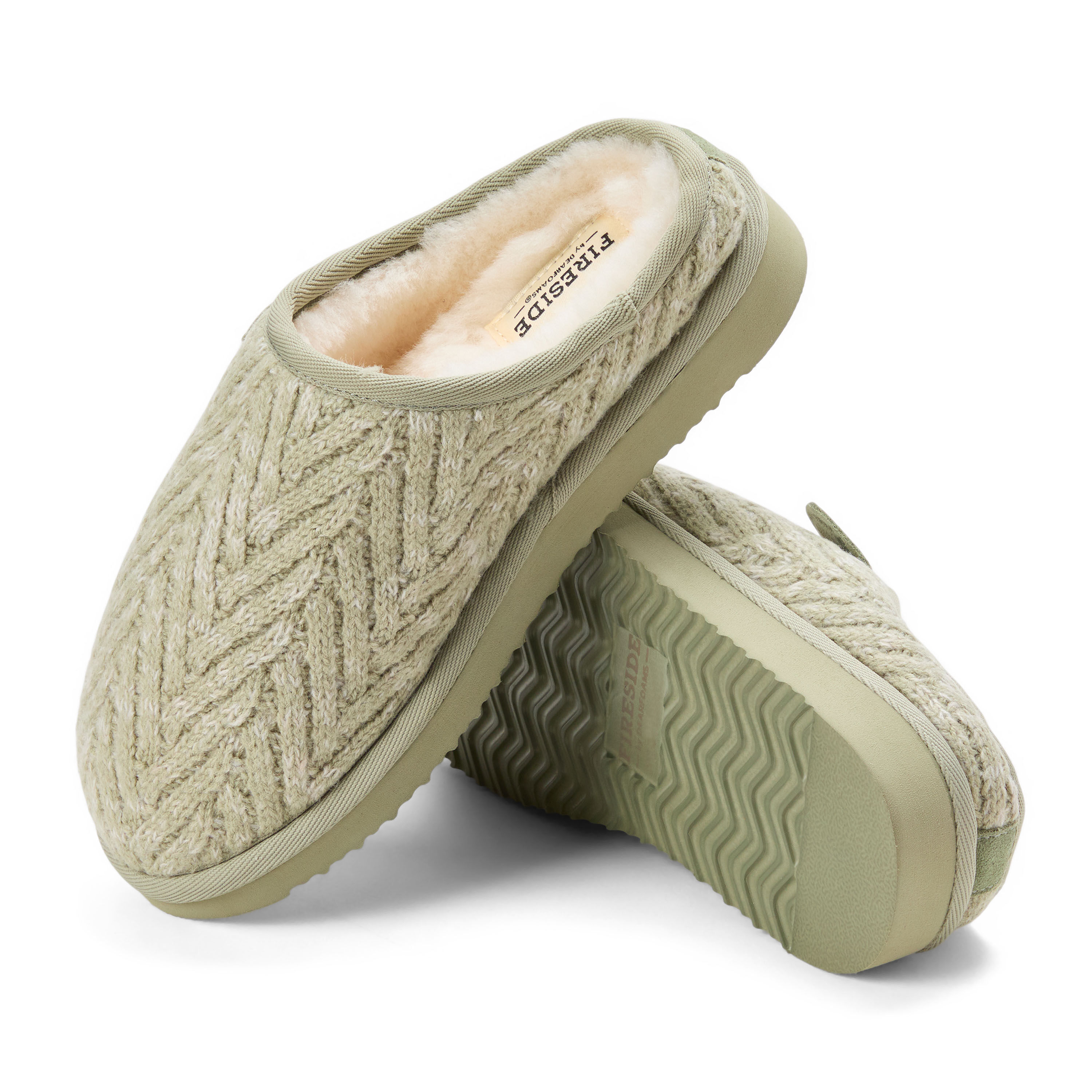 Women's Fireside by Dearfoams Greta Knit Shearling