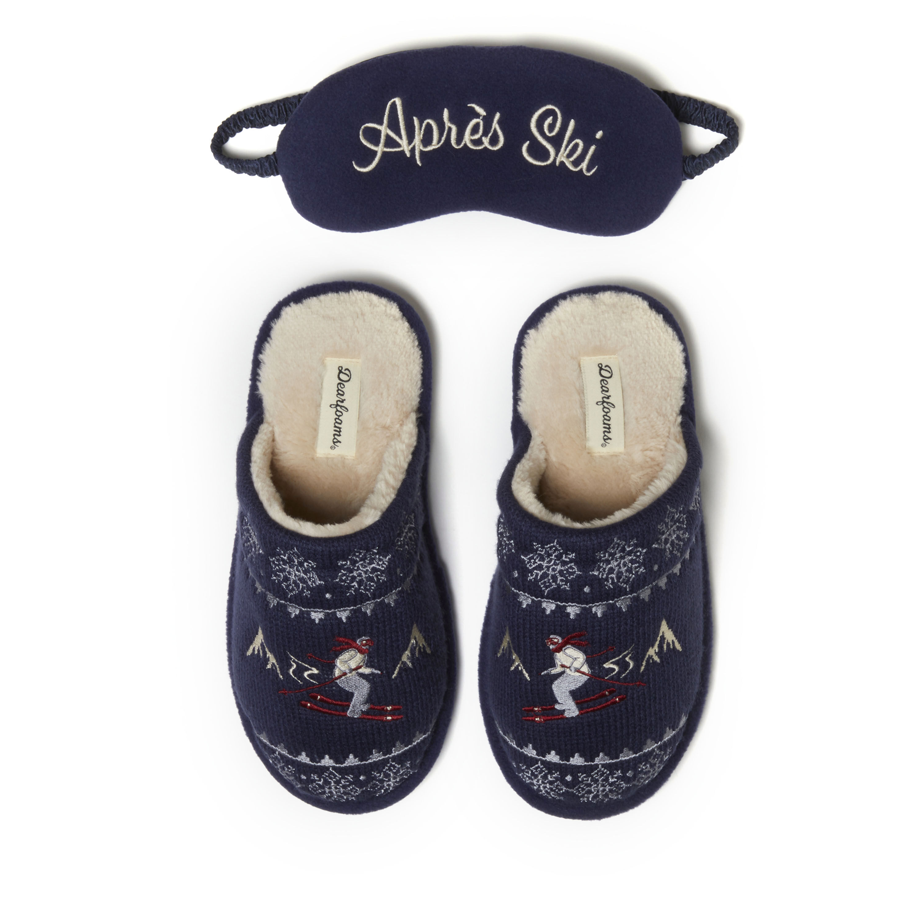 Women's Novelty Knit Scuff With Eyemask