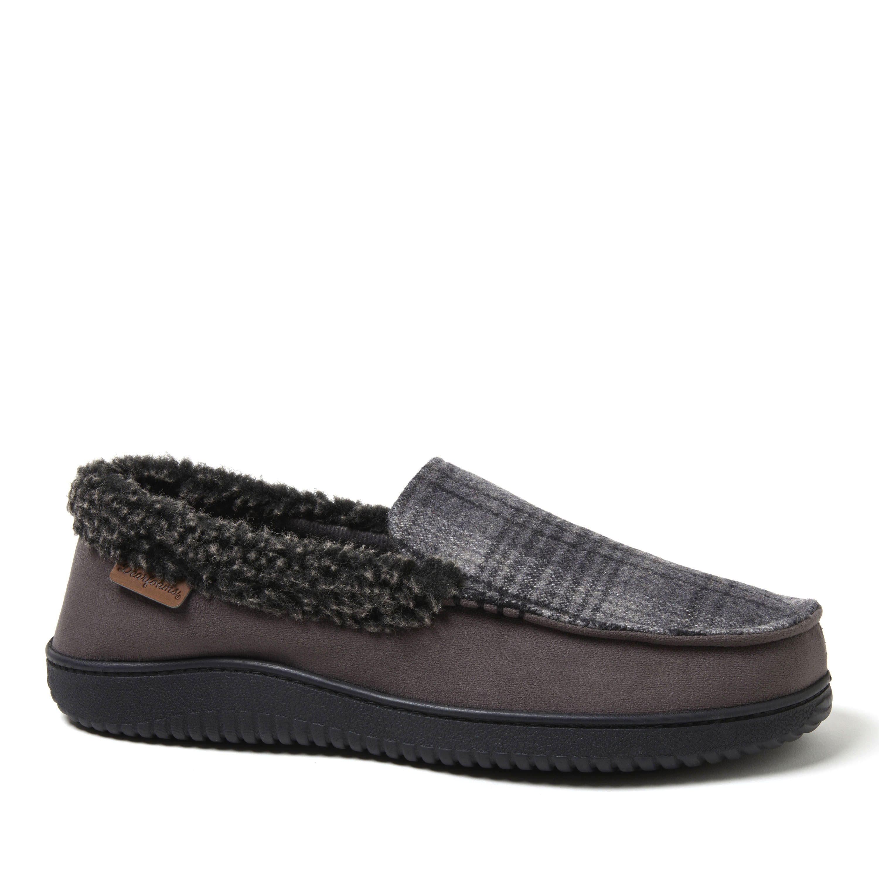 Men's dearfoams microsuede whipstitch trim moccasin slippers deals