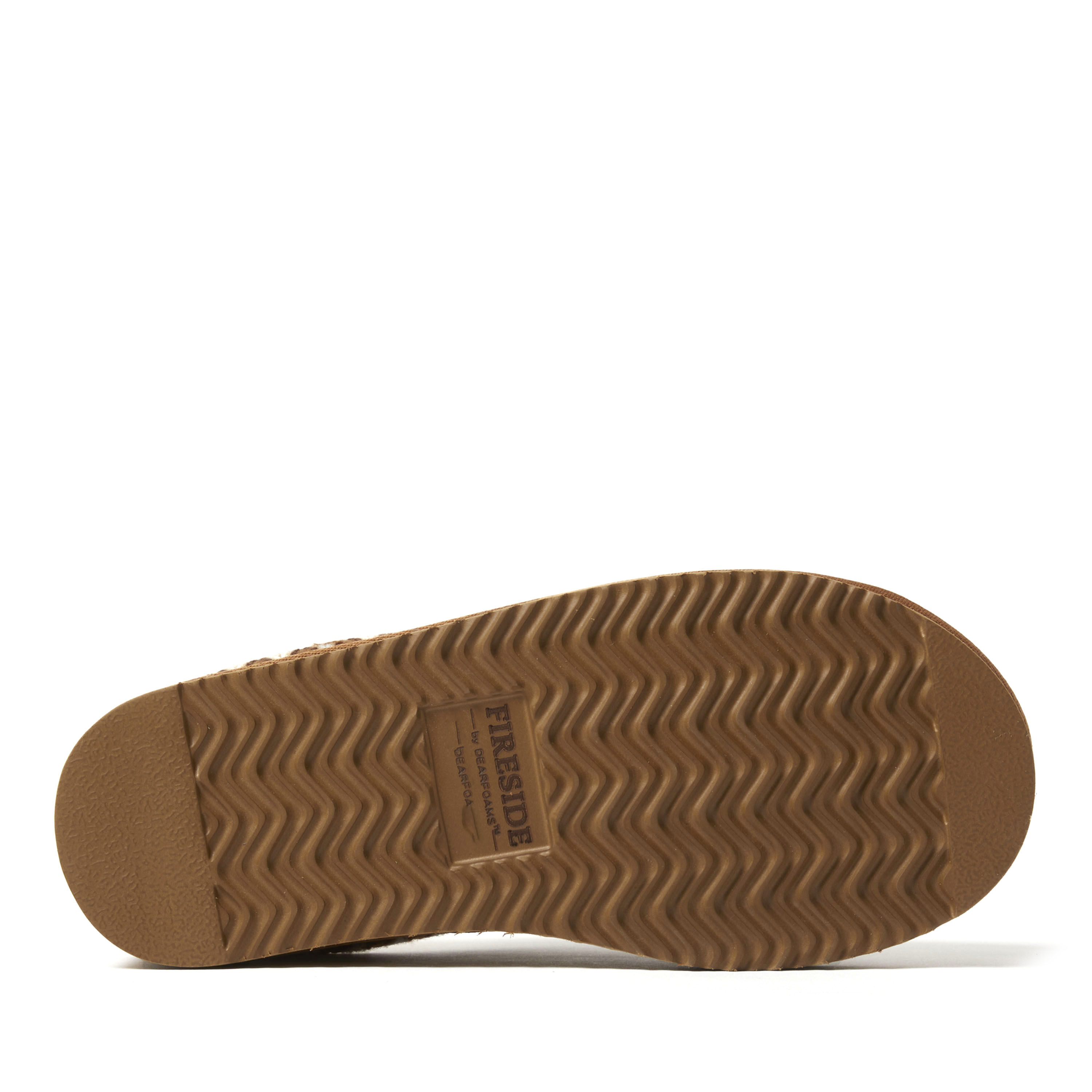Women's Fireside by Dearfoams Greta Genuine Shearling Clog With Taping - Water Resistant