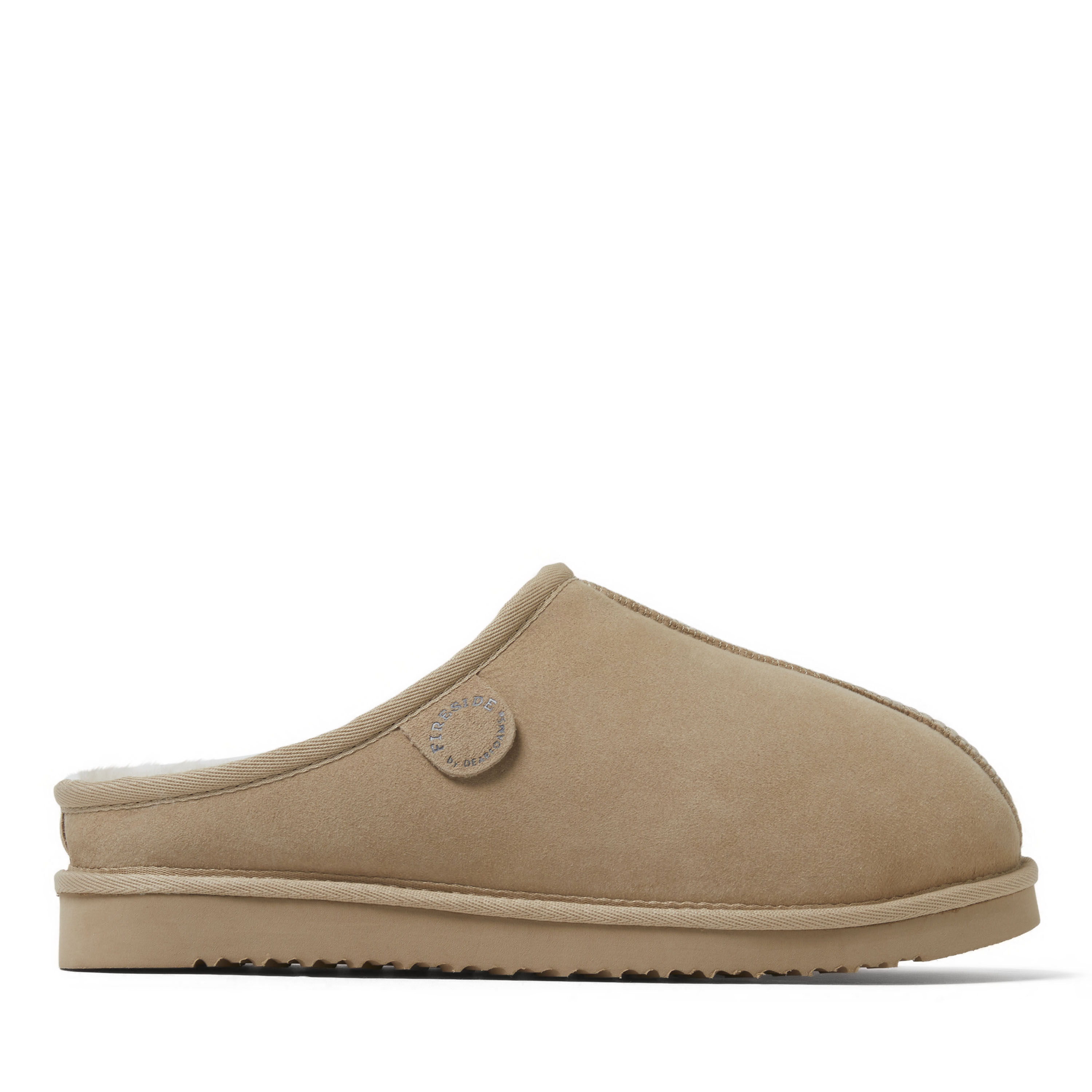 Men's Fireside by Dearfoams Grafton Genuine Shearling Clog Slipper with Woven Accent