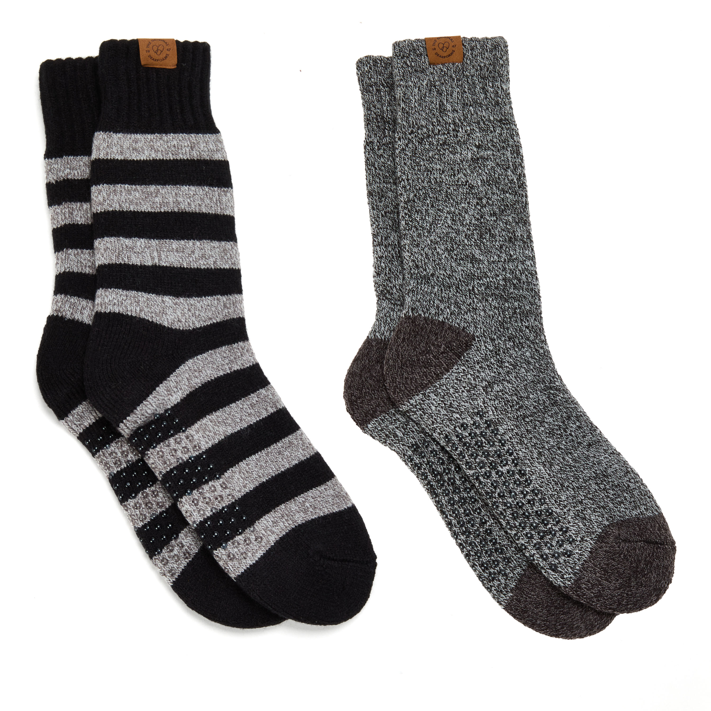 Men's Stripe Crew Slipper Socks-2 pack