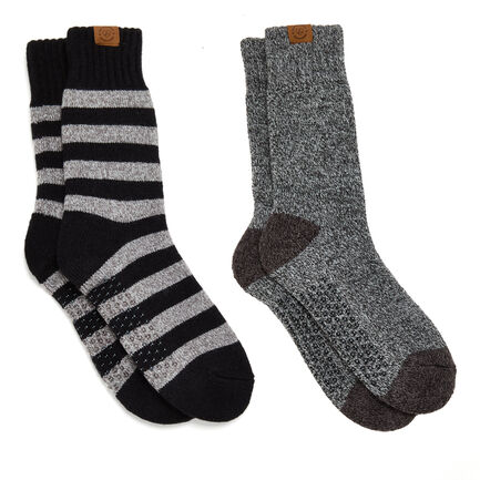 Men's Stripe Crew Slipper Socks-2 pack