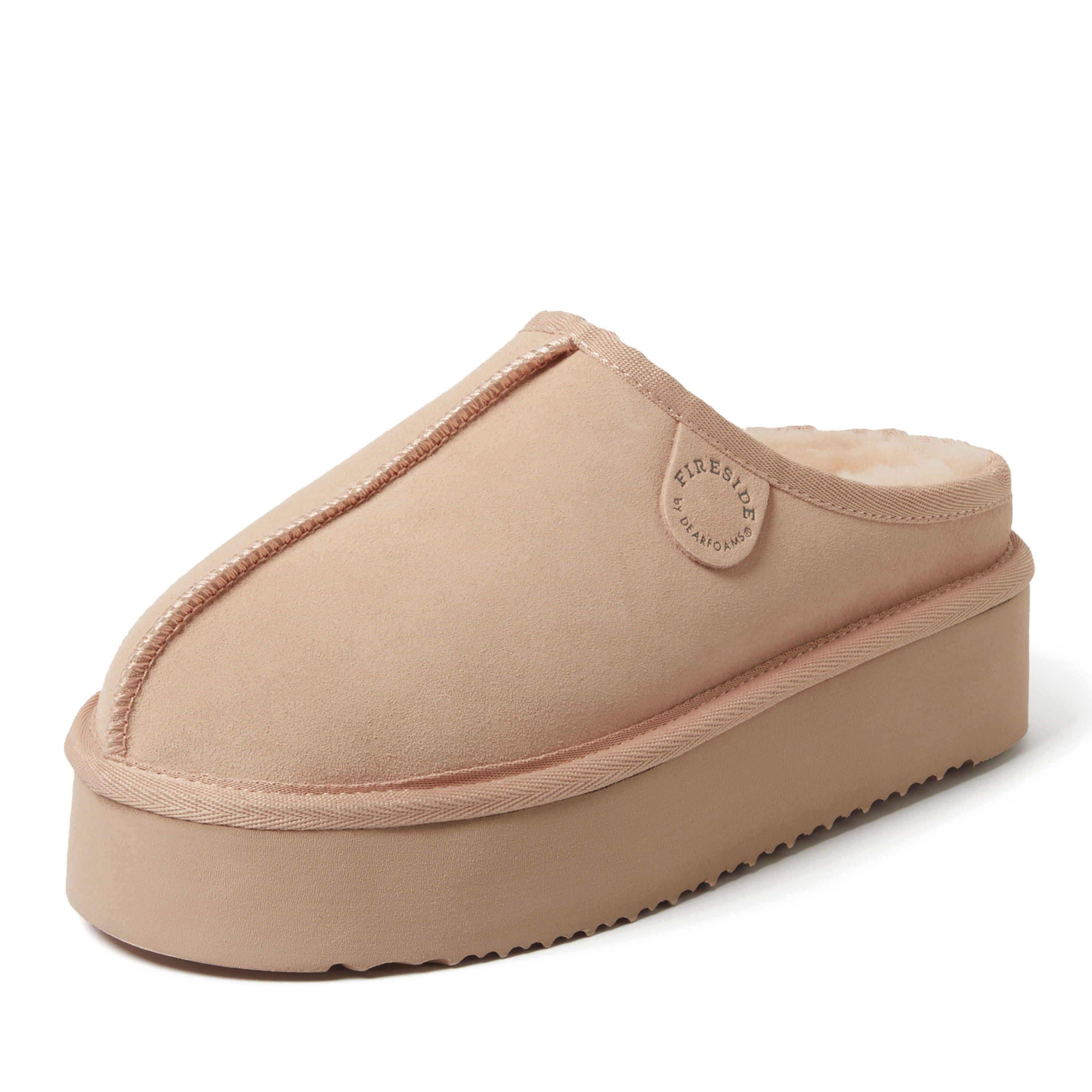 Women's Fireside by Dearfoams Queenstown Platform Genuine Shearling Clog