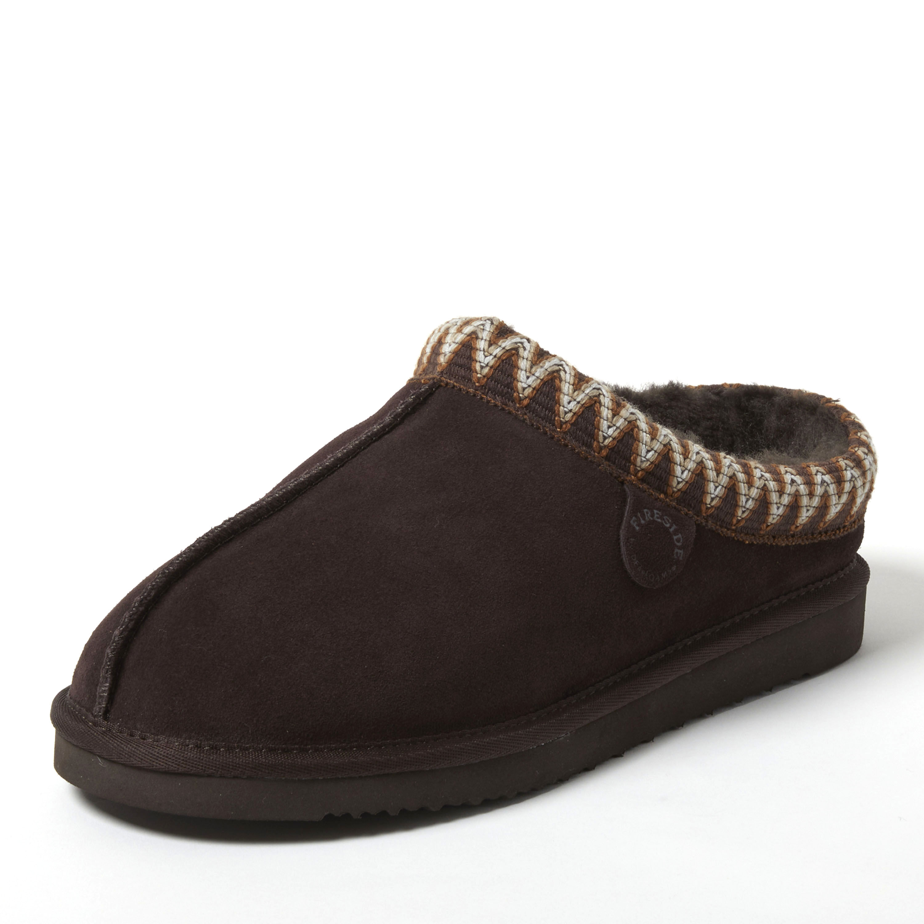 Men's Fireside by Dearfoams Grafton Genuine Shearling Clog With Taping