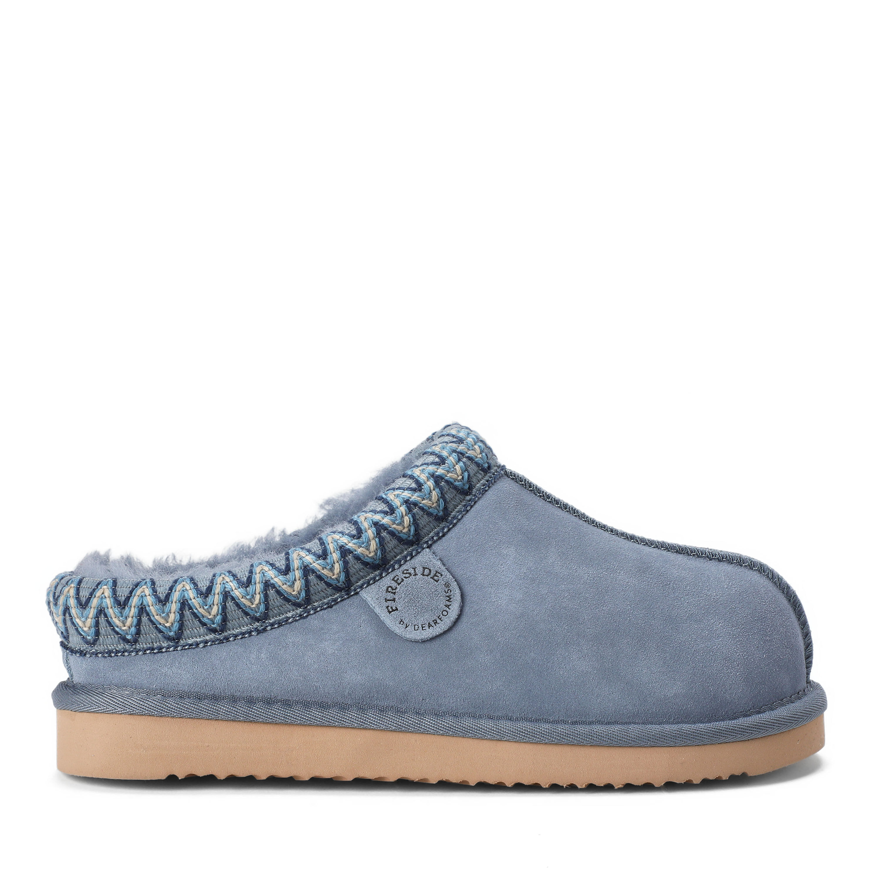 Women's Fireside by Dearfoams Greta Genuine Shearling Clog With Taping