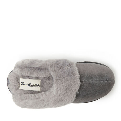 Women's Genuine Suede Glitter Closed Toe Scuff Slipper