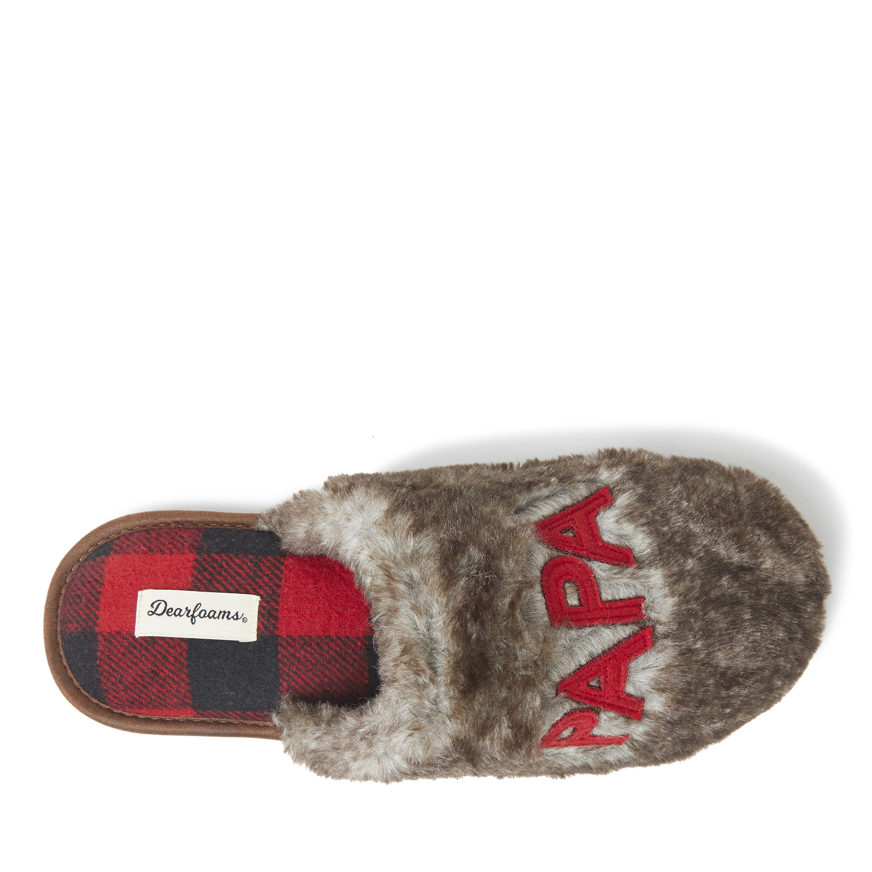 Men's Furry Papa Bear Scuff Slipper