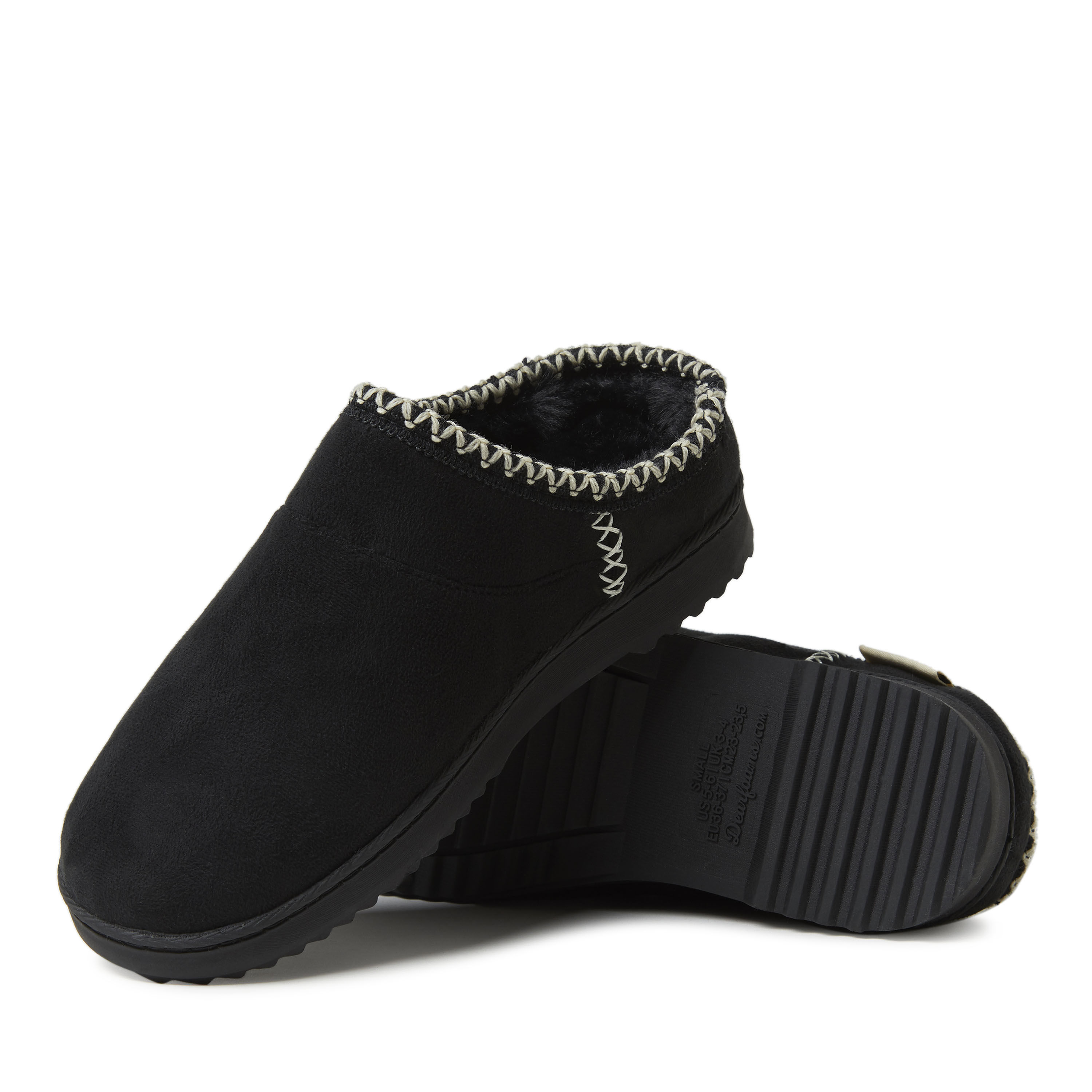 Women's Microsuede Clog Slipper with Faux Fur