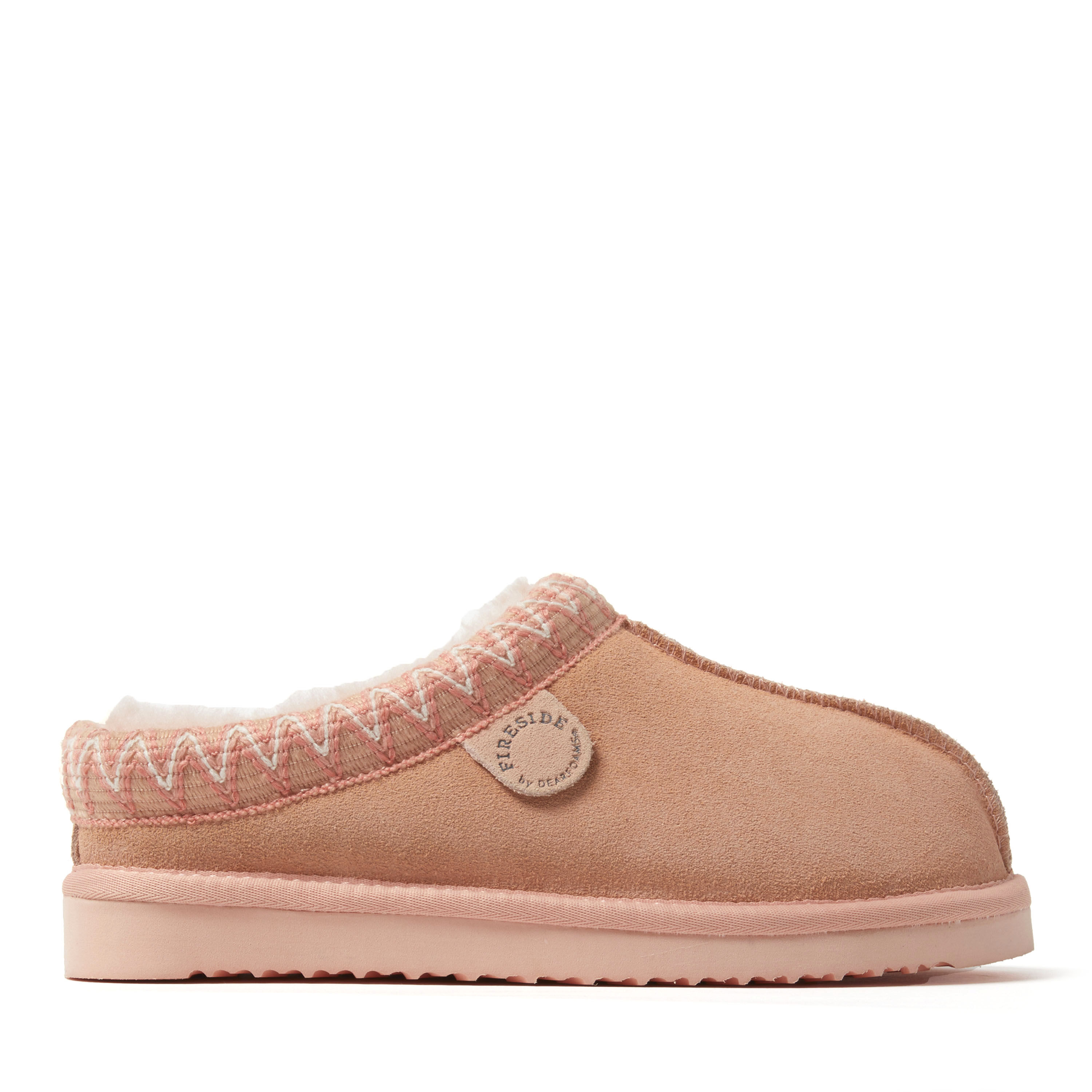 Women's Fireside by Dearfoams Greta Genuine Shearling Clog With Taping