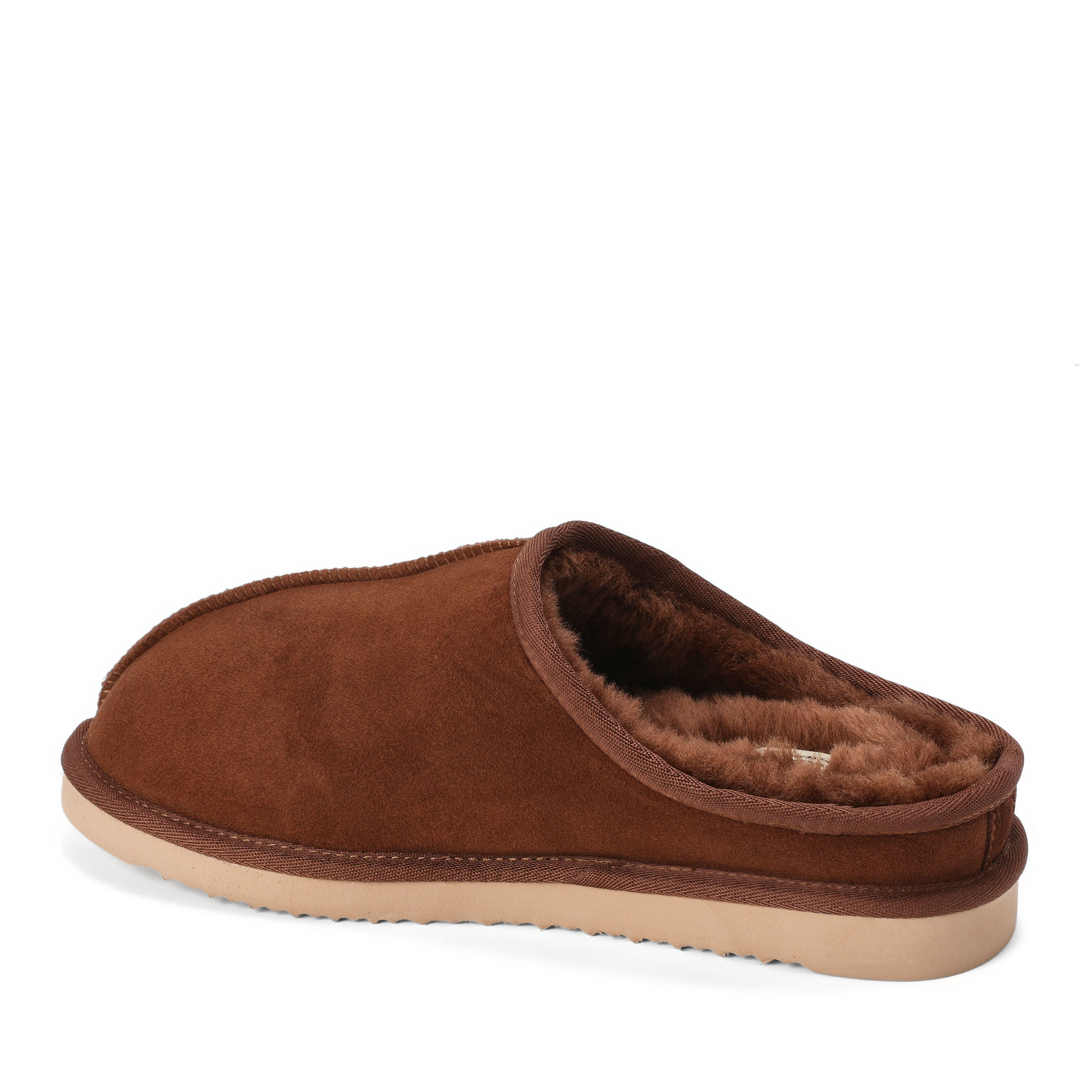 Men's Fireside by Dearfoams Grafton Genuine Shearling Clog Slipper with Woven Accent