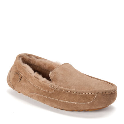 Men's Fireside by Dearfoams Melbourne Genuine Shearling Moccasin Slipper