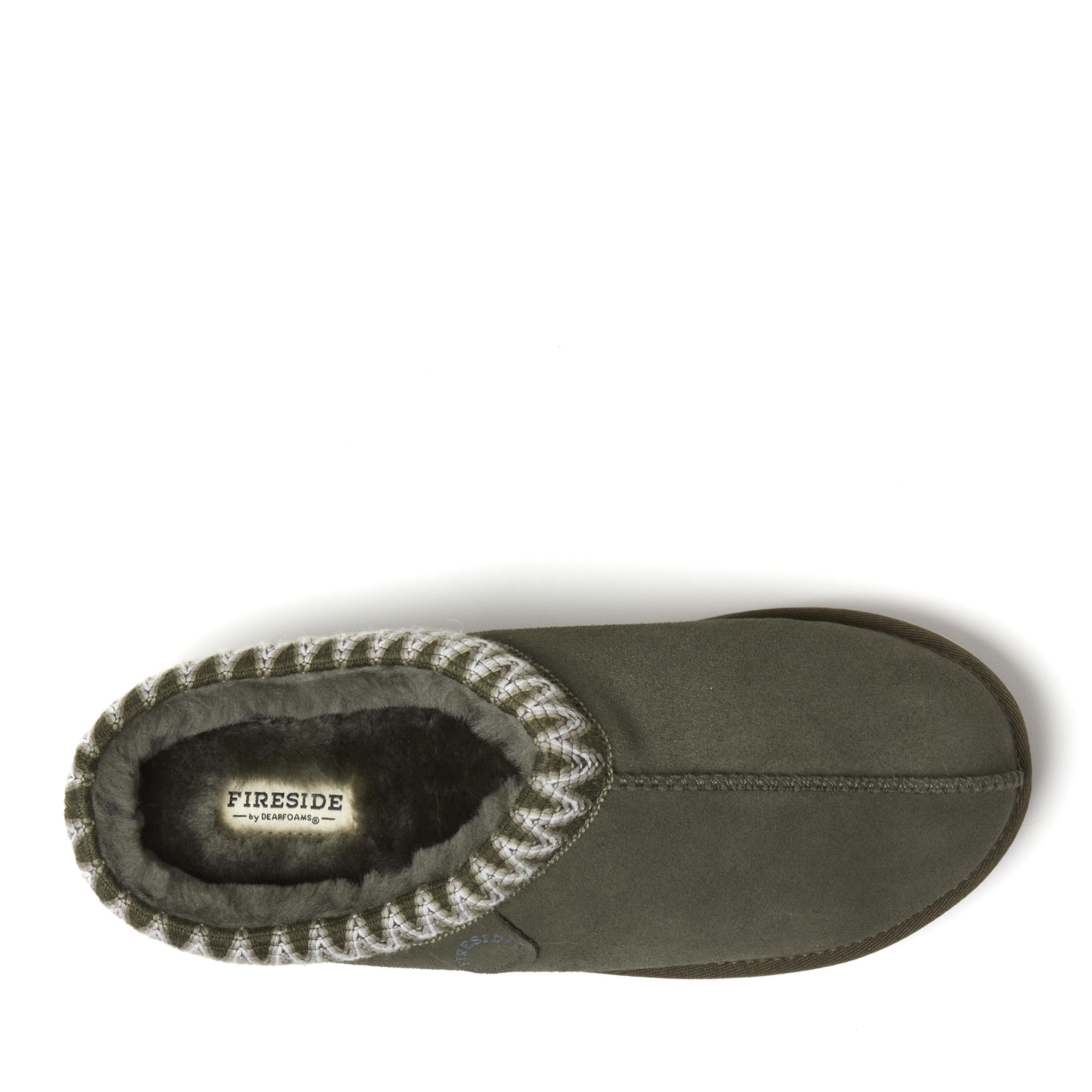 Men's Fireside by Dearfoams Grafton Genuine Shearling Clog With Taping