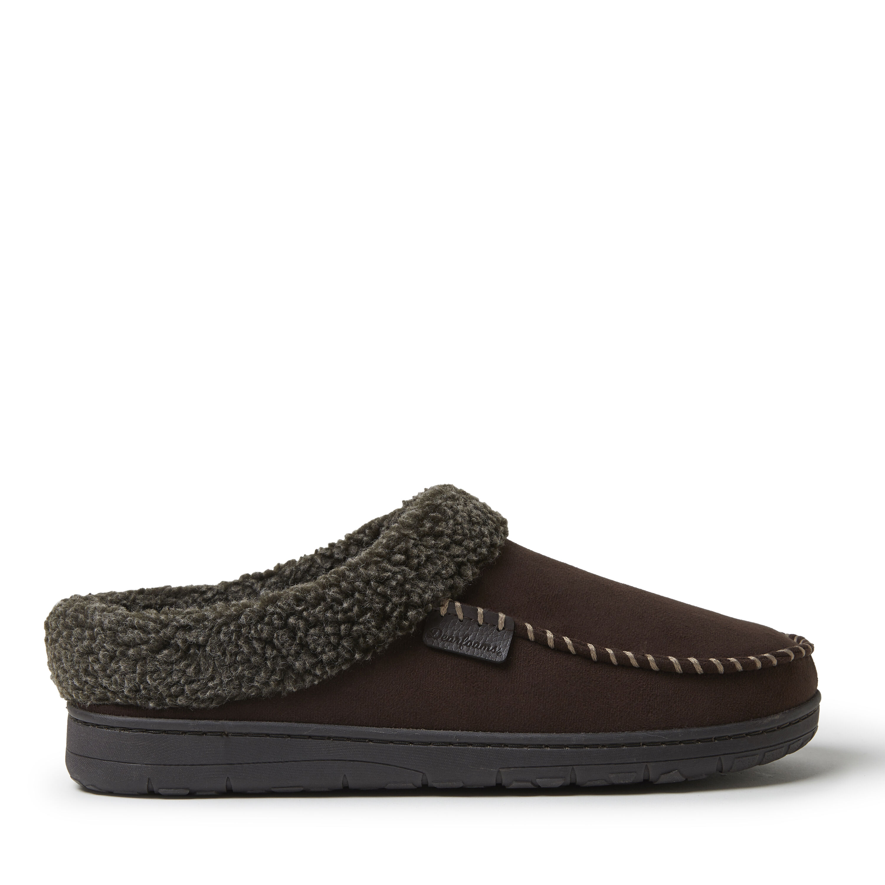 Men s Brendan Microfiber Suede Clog with Whipstitch Slipper