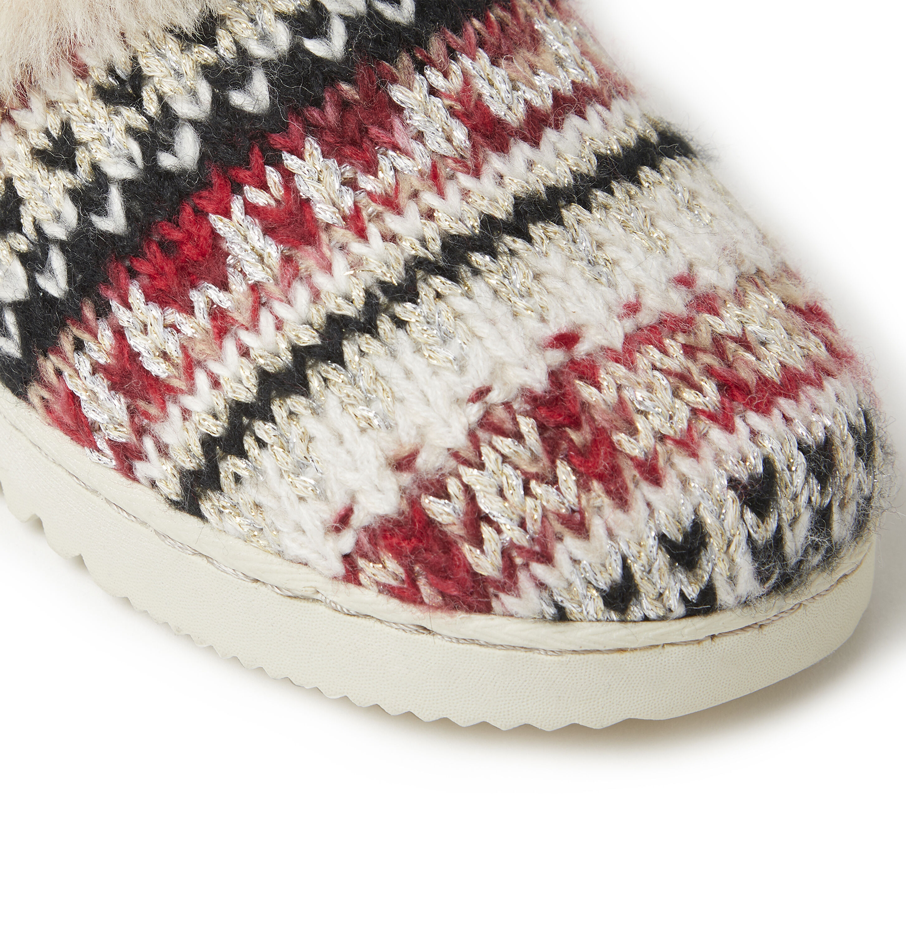 Women's Adelaide Sparkle Fairisle Knit & Genuine Shearling Clog Slipper