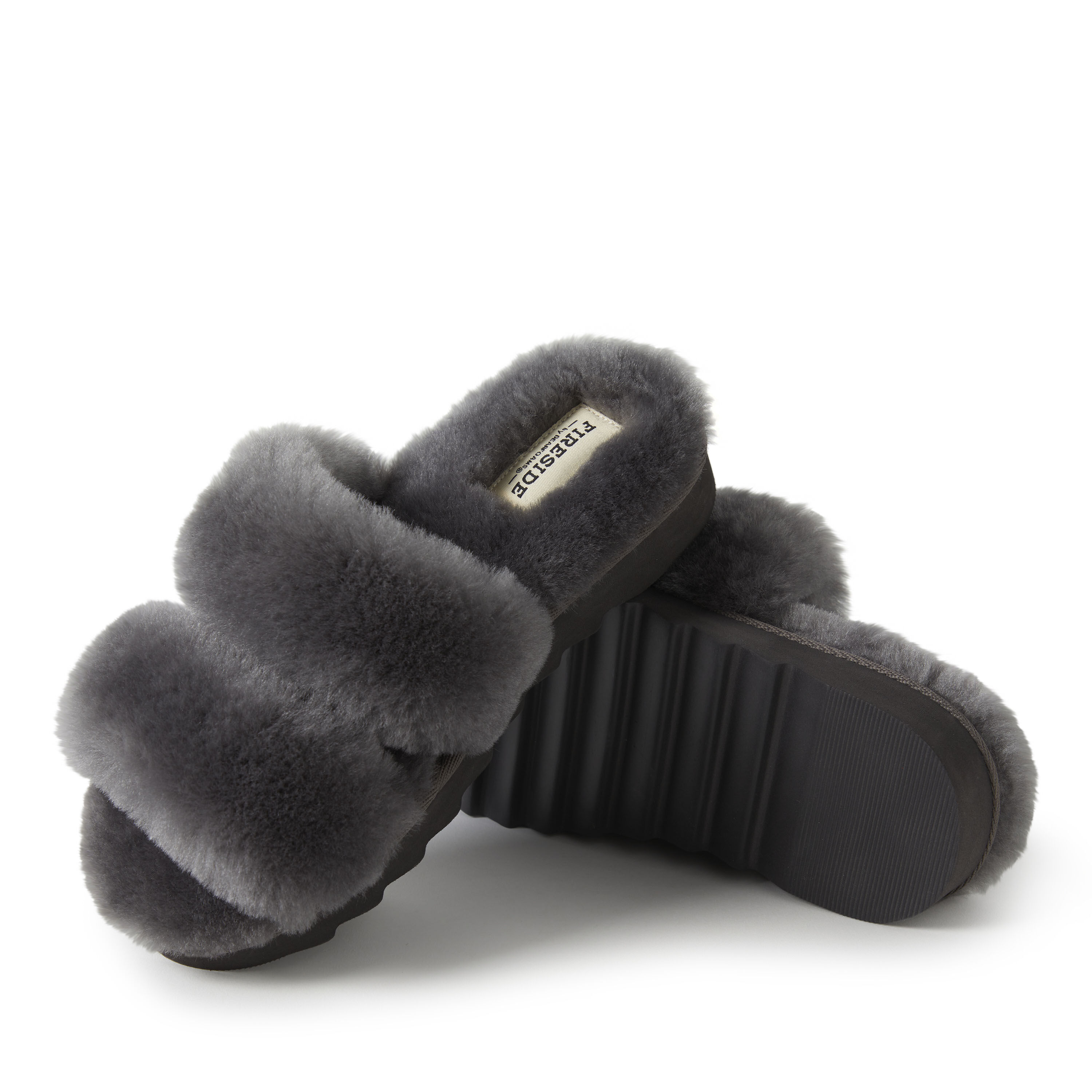 Women's Fireside by Dearfoams Benalla Shearling Double Band Slide