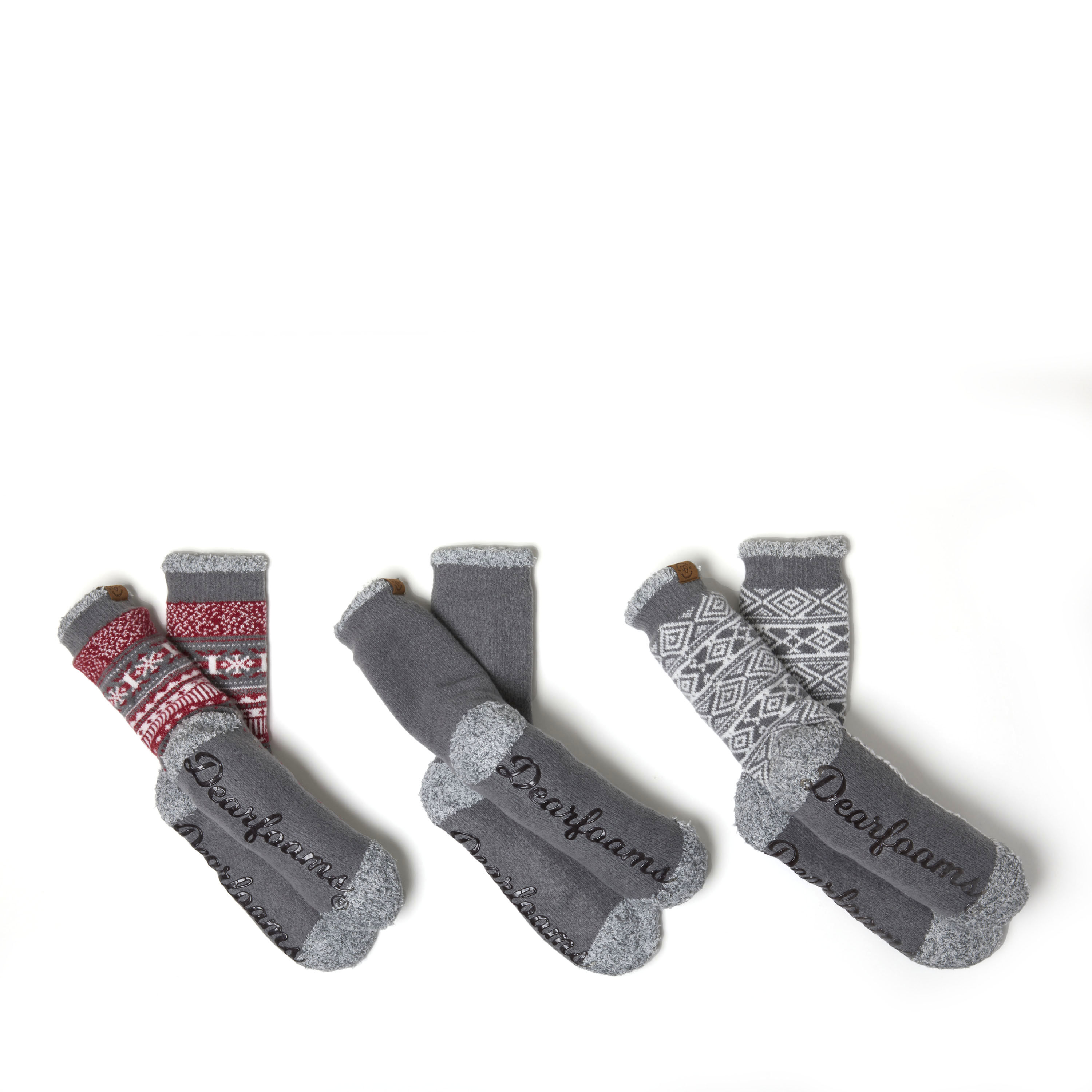 Women's Fair Isle Lounge Slipper Socks-3 pack