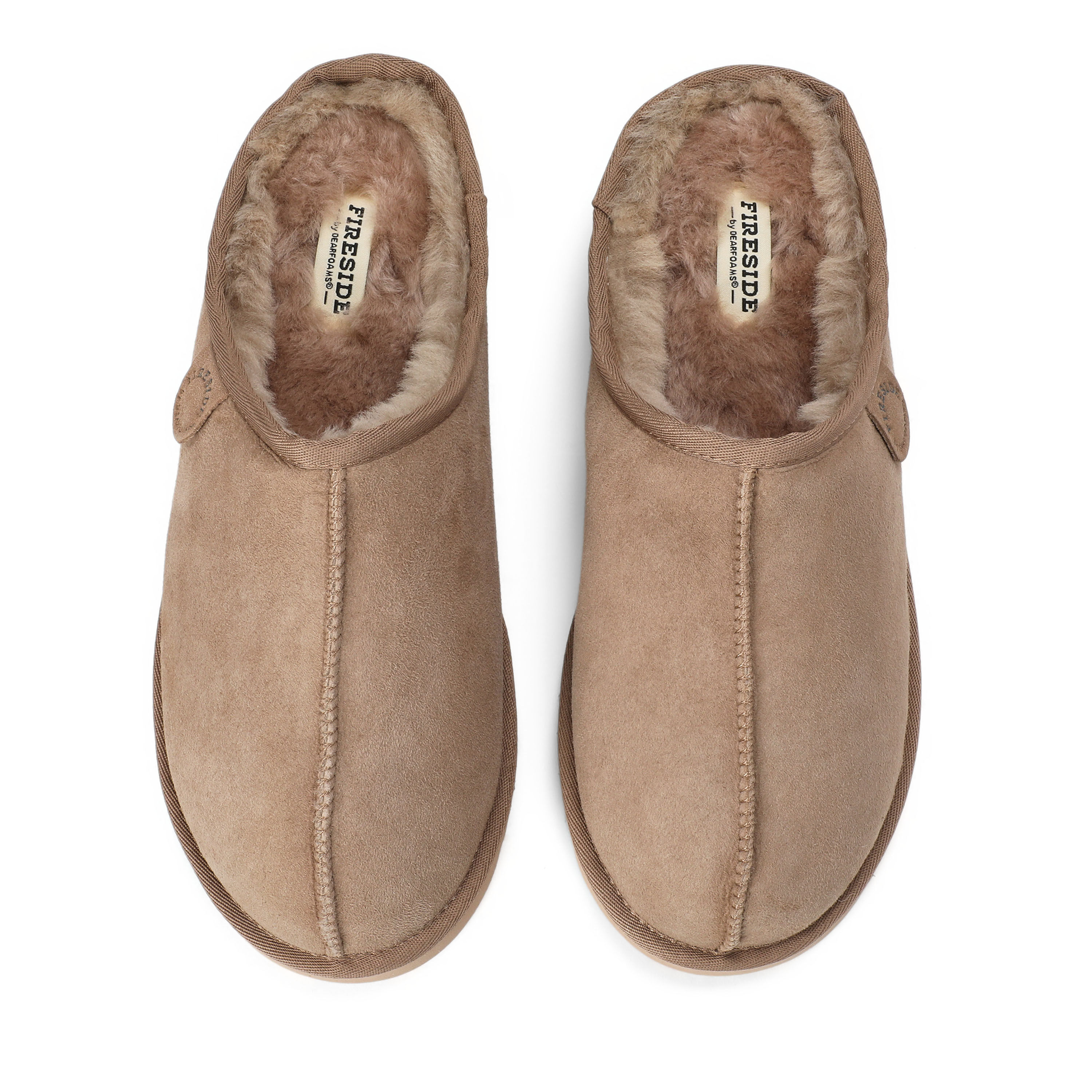 Men's Fireside by Dearfoams Grafton Genuine Shearling Clog Slipper with Woven Accent