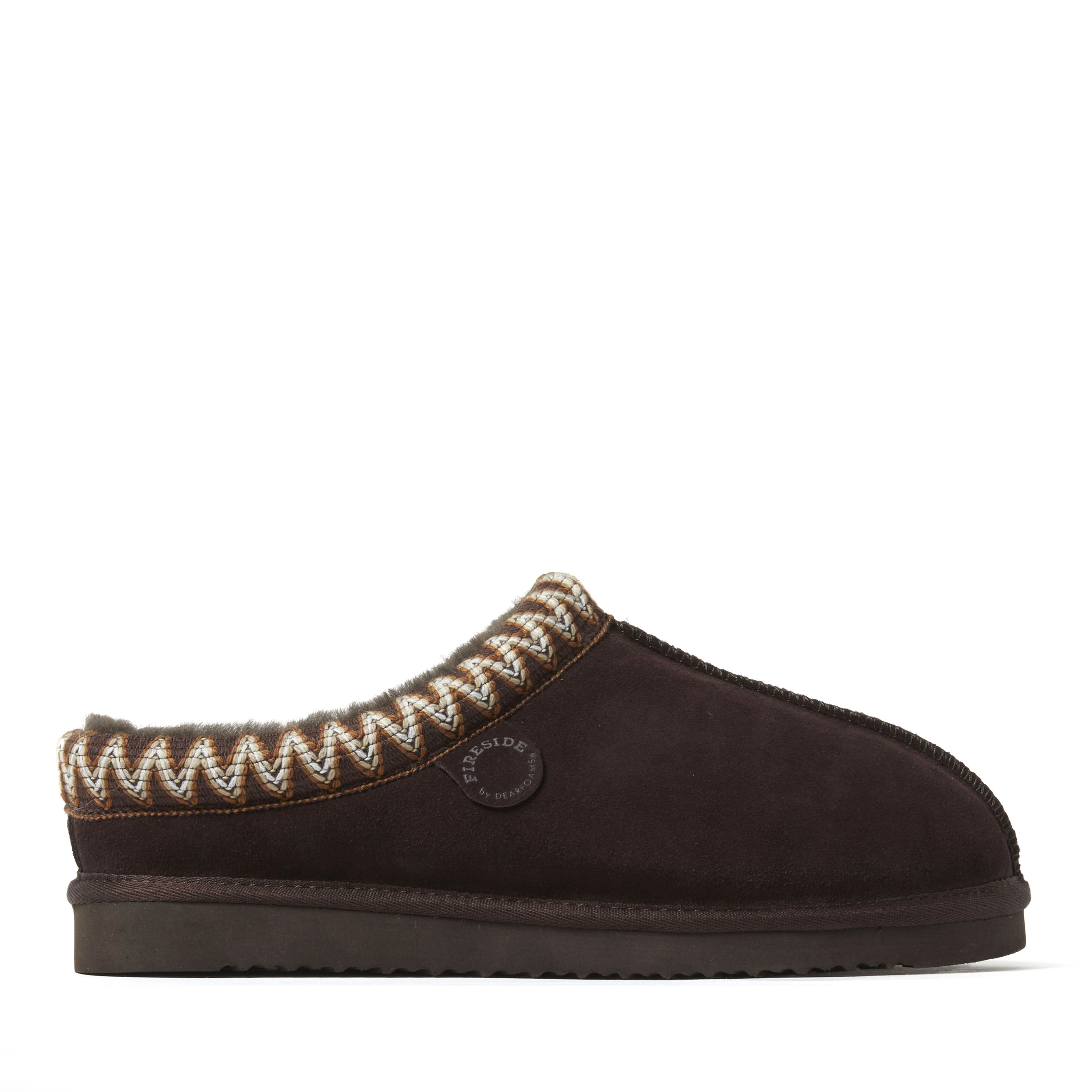 Men's Fireside by Dearfoams Grafton Genuine Shearling Clog With Taping