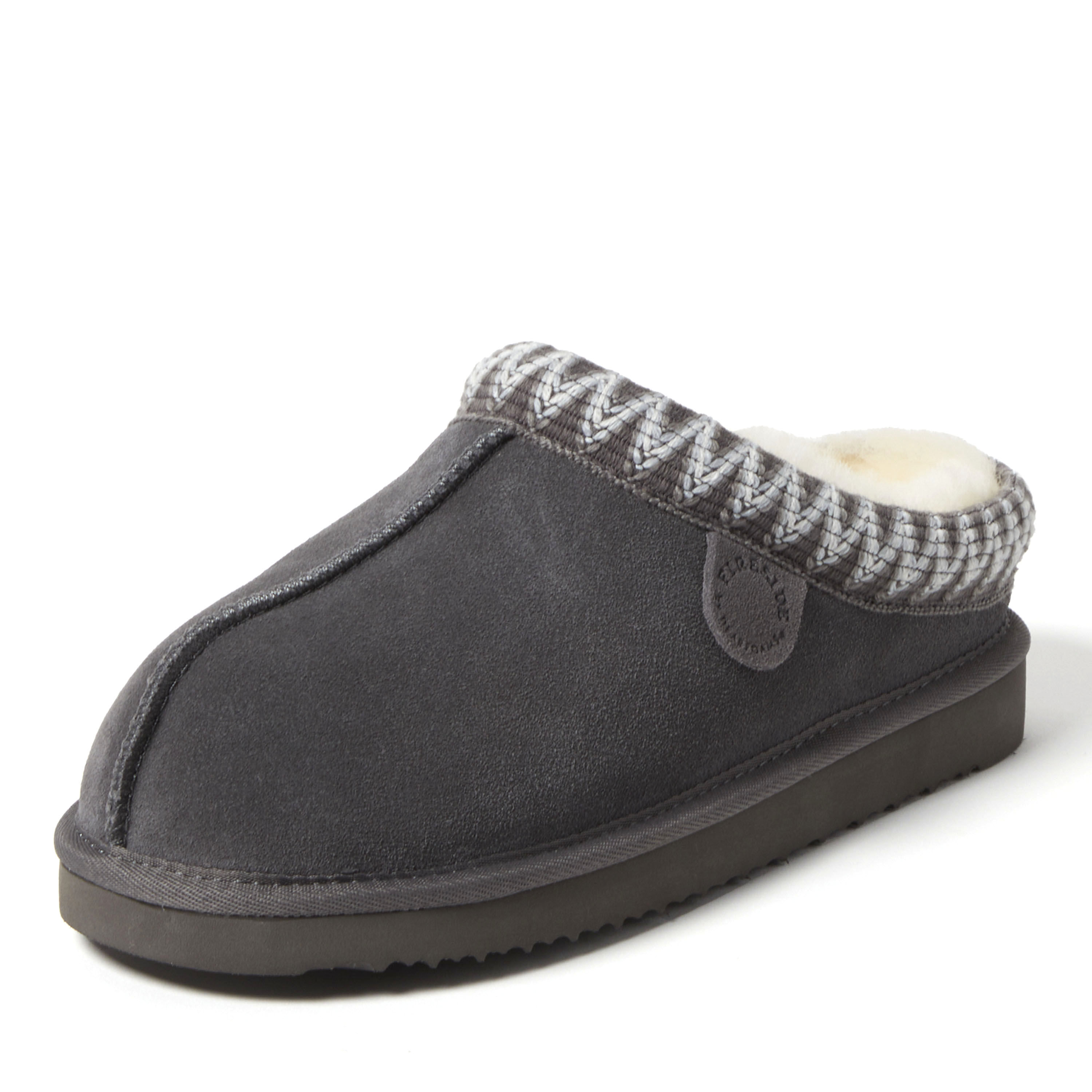 Women's Fireside by Dearfoams Greta Genuine Shearling Clog With Taping