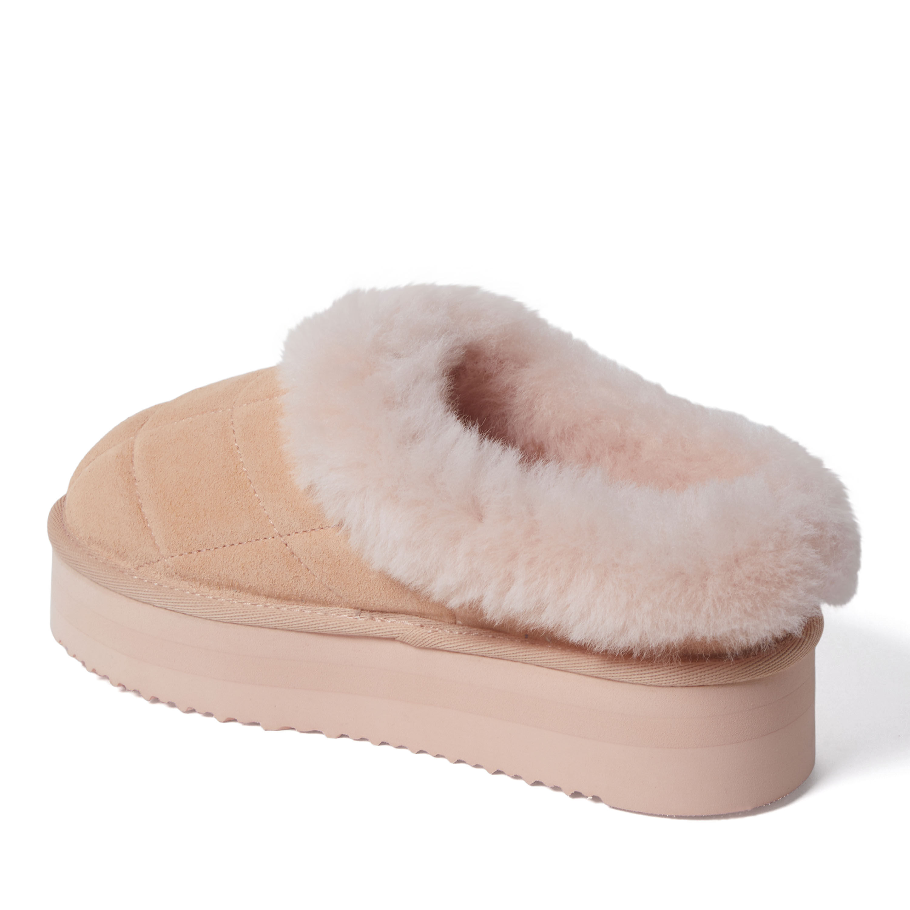Women's Fireside by Dearfoams Bendigo Genuine Shearling Quilted Platform Clog