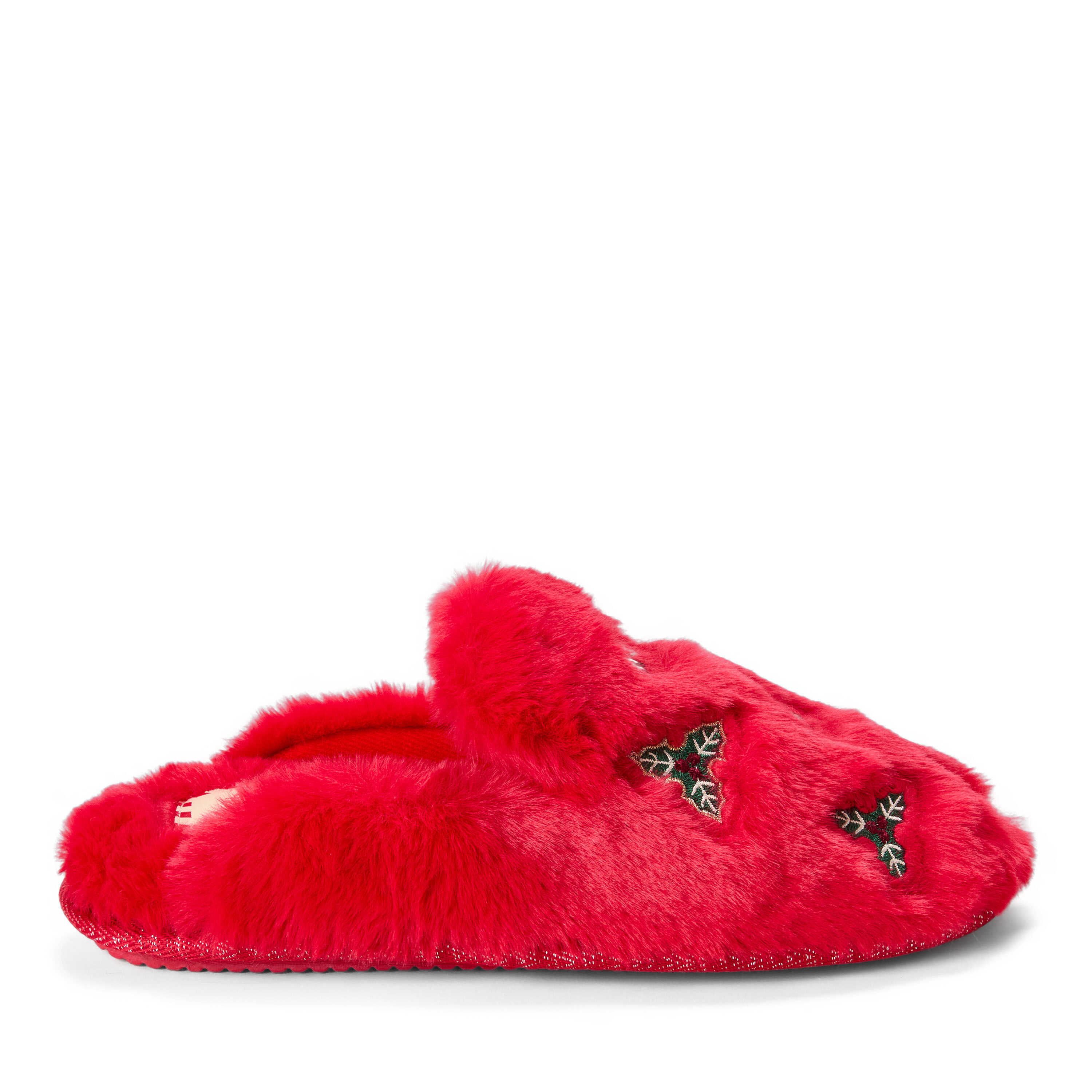 Women's Holiday Fur Shaped Tab Scuff