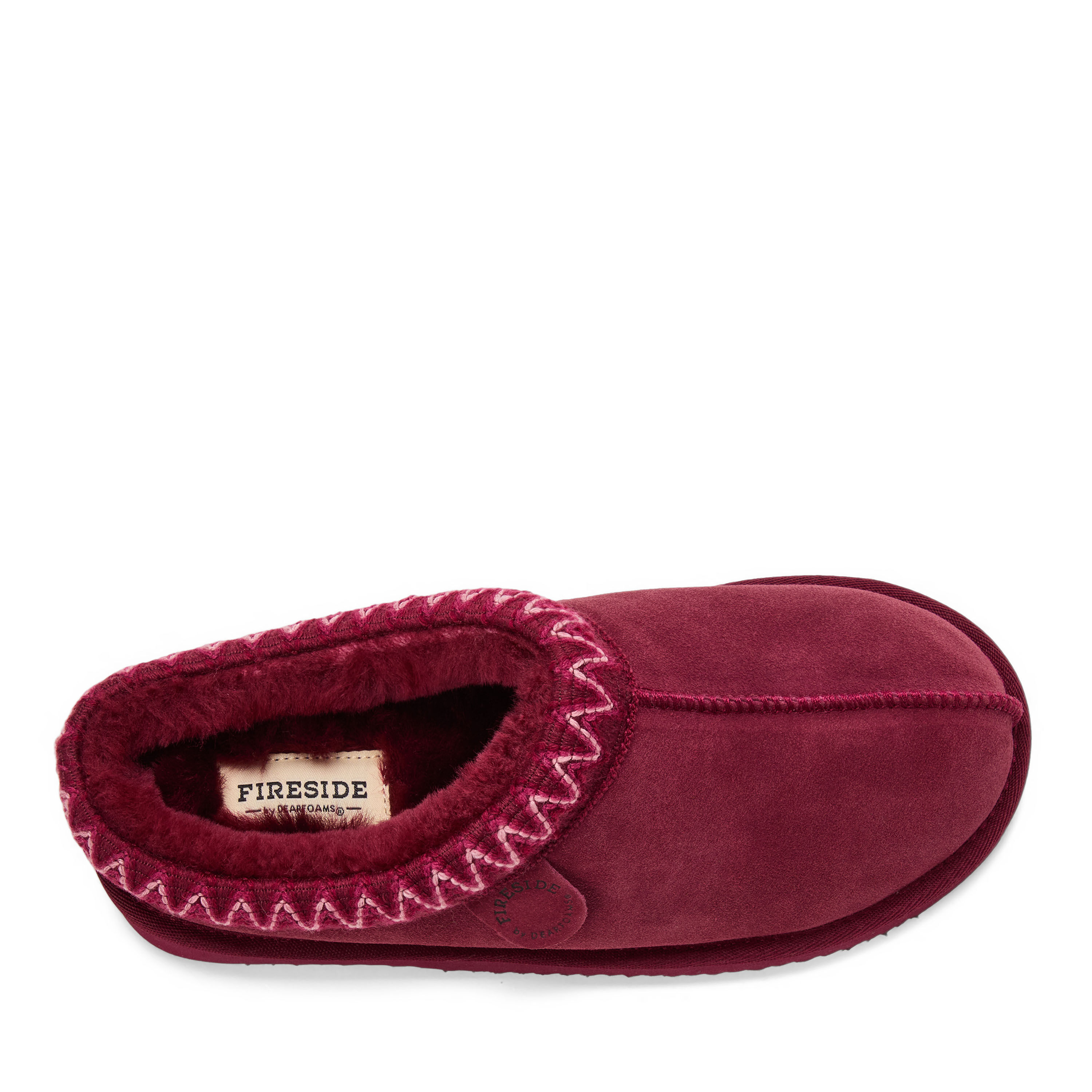 Women's Fireside by Dearfoams Greta Genuine Shearling Clog With Taping