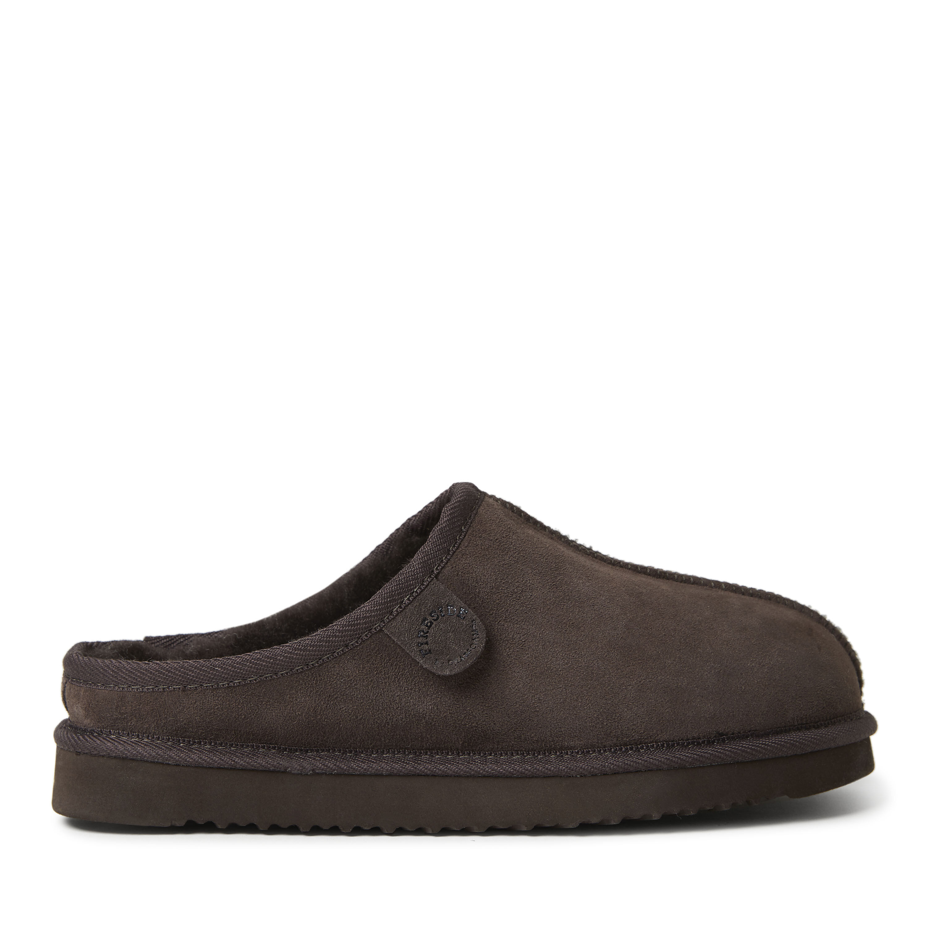 Men's Fireside by Dearfoams Grafton Genuine Shearling Clog Slipper with Woven Accent