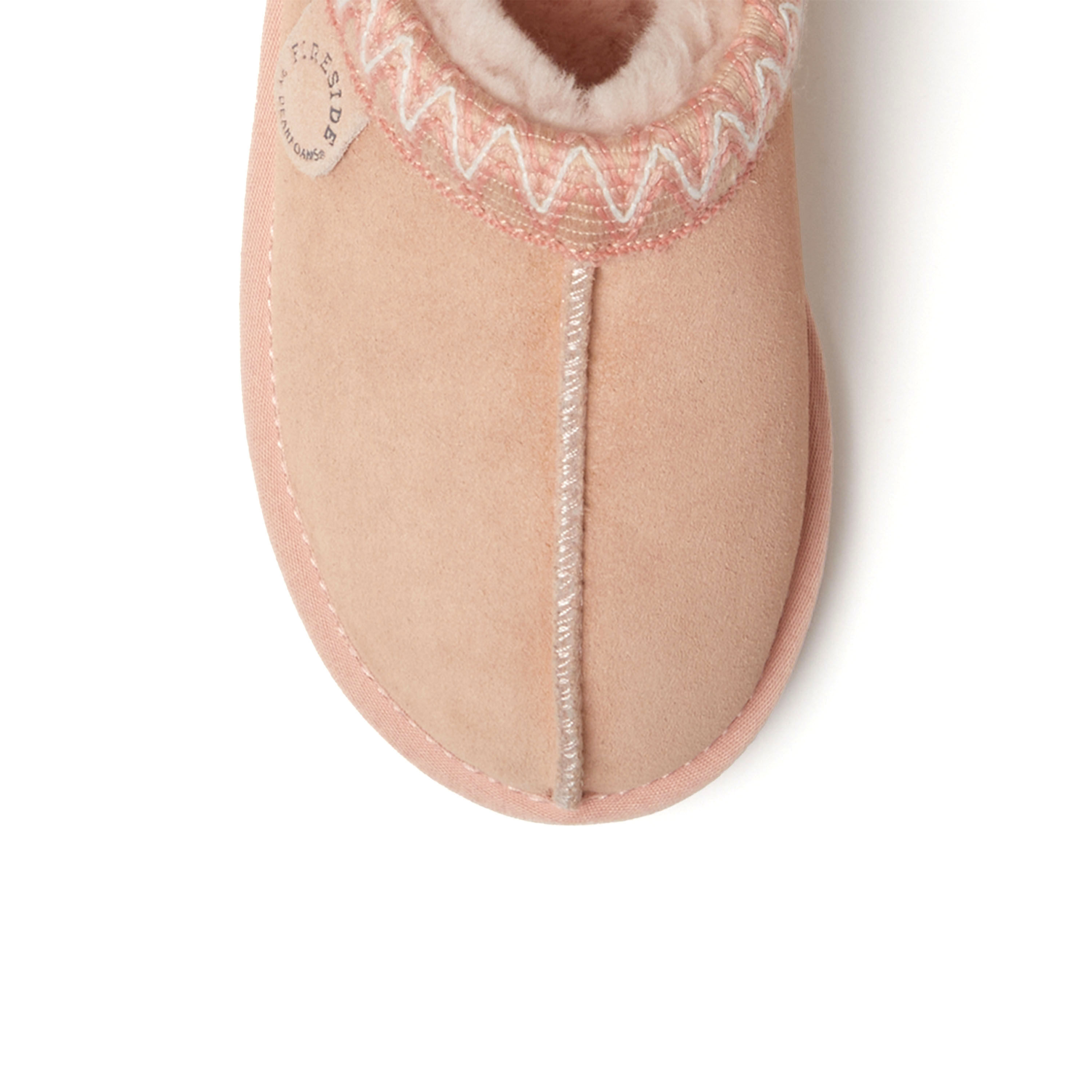 Women's Fireside by Dearfoams Greta Genuine Shearling Clog With Taping