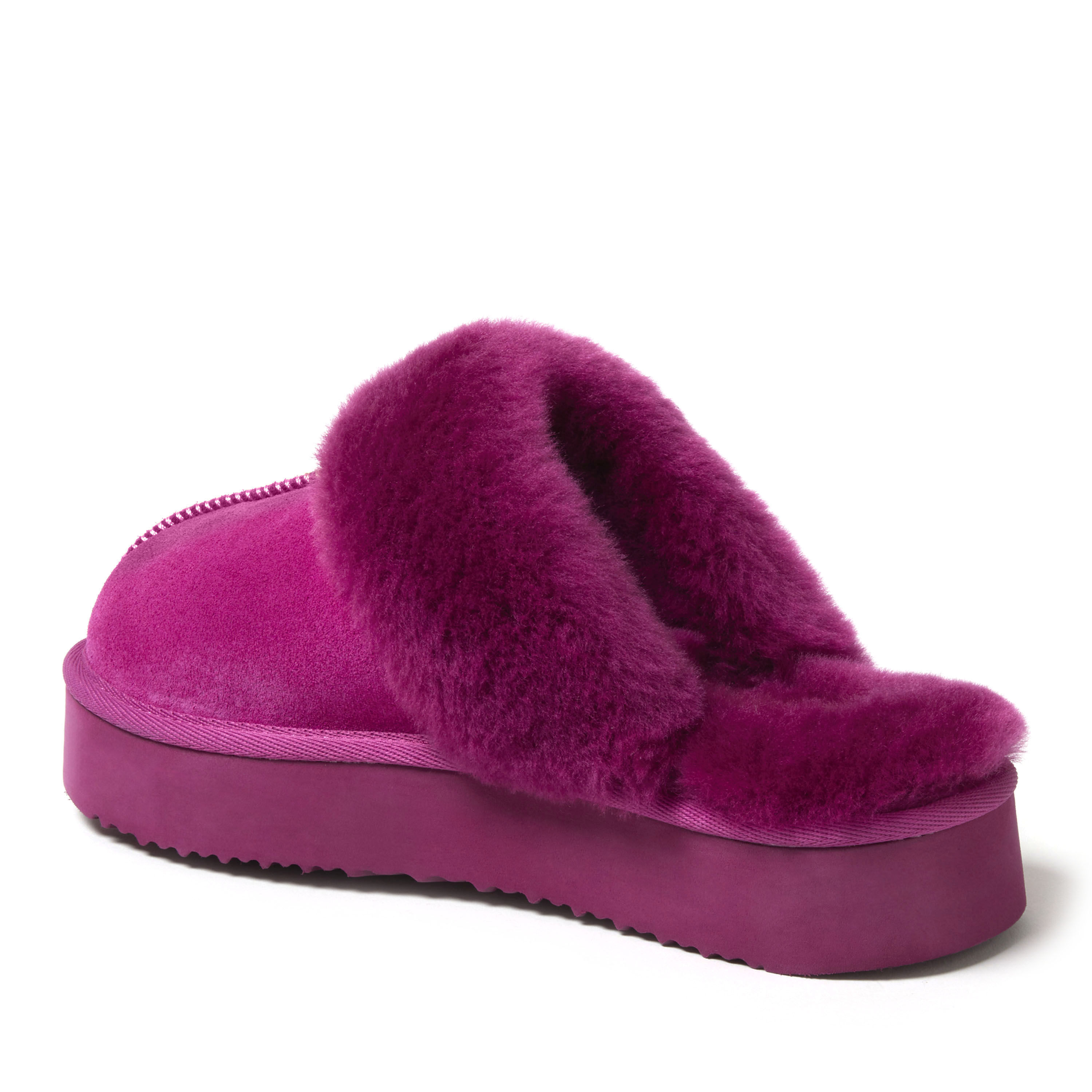 Women's Fireside by Dearfoams Melton Genuine Shearling Platform Scuff