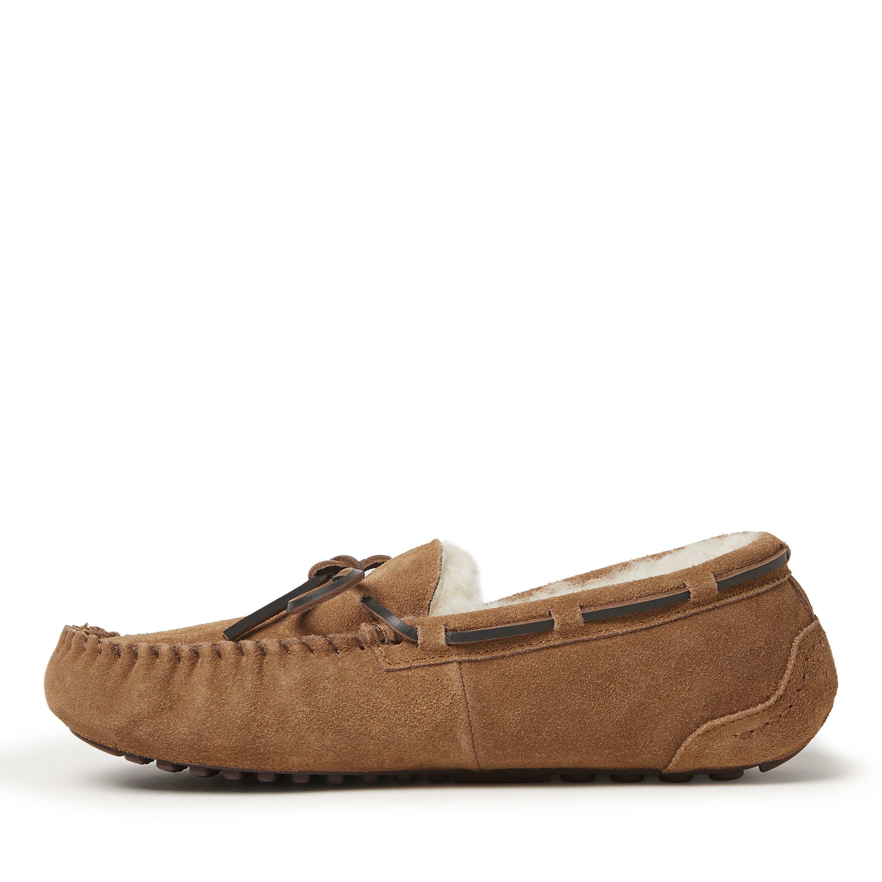 Men's Fireside by Dearfoams Victor Genuine Shearling Moccasin Slipper with Tie