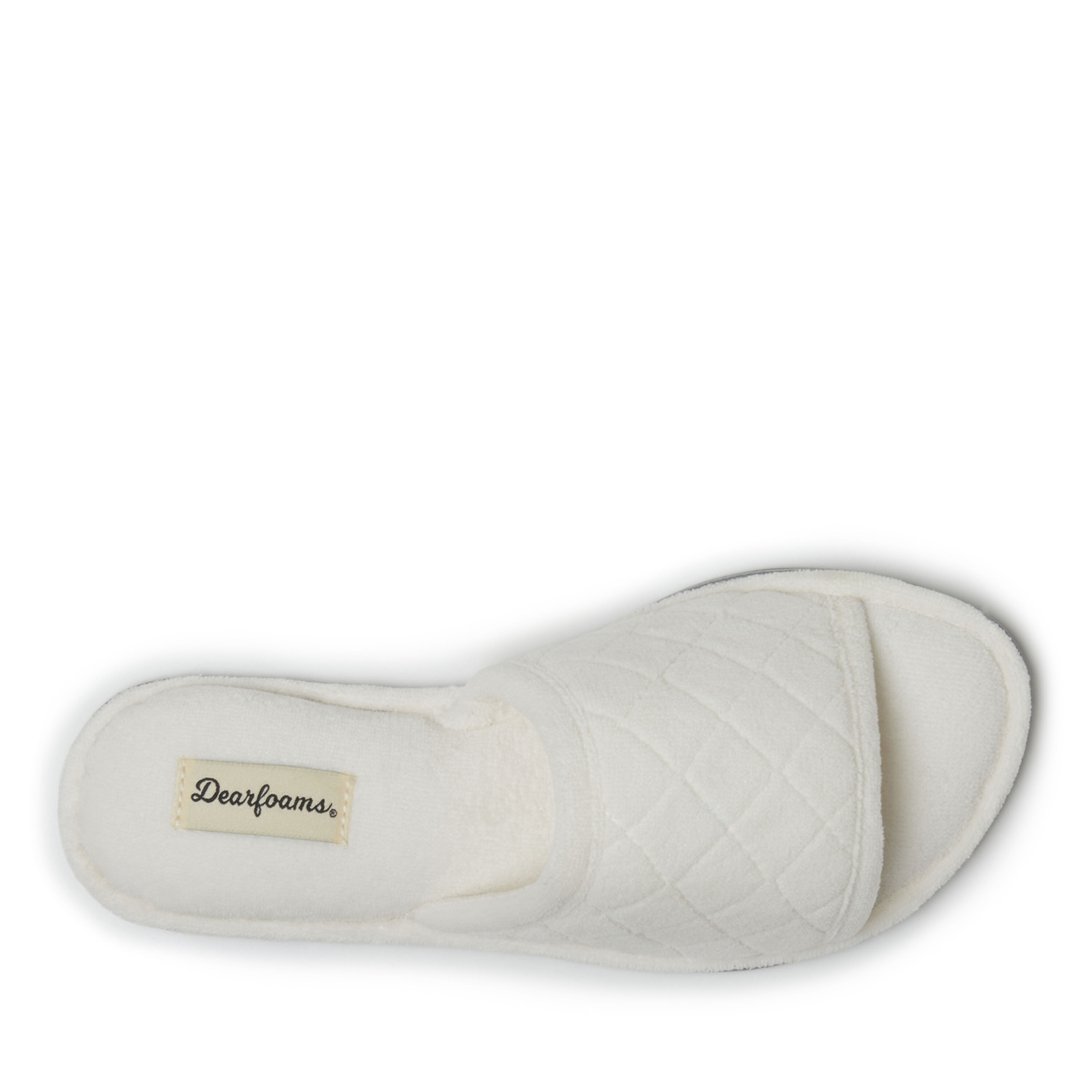 Dearfoams women's beatrice microfiber terry slide with quilted vamp sales slipper
