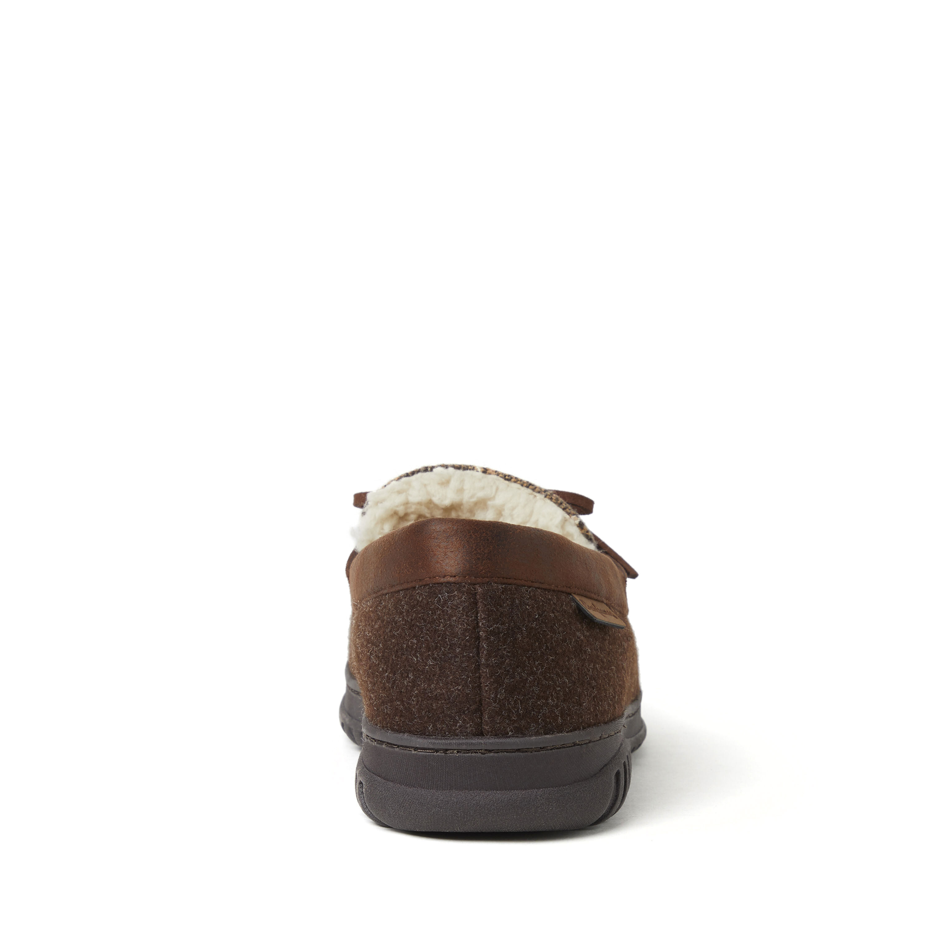 Men's Ethan Woven Plaid and Microwool Moccasin with Tie Slipper