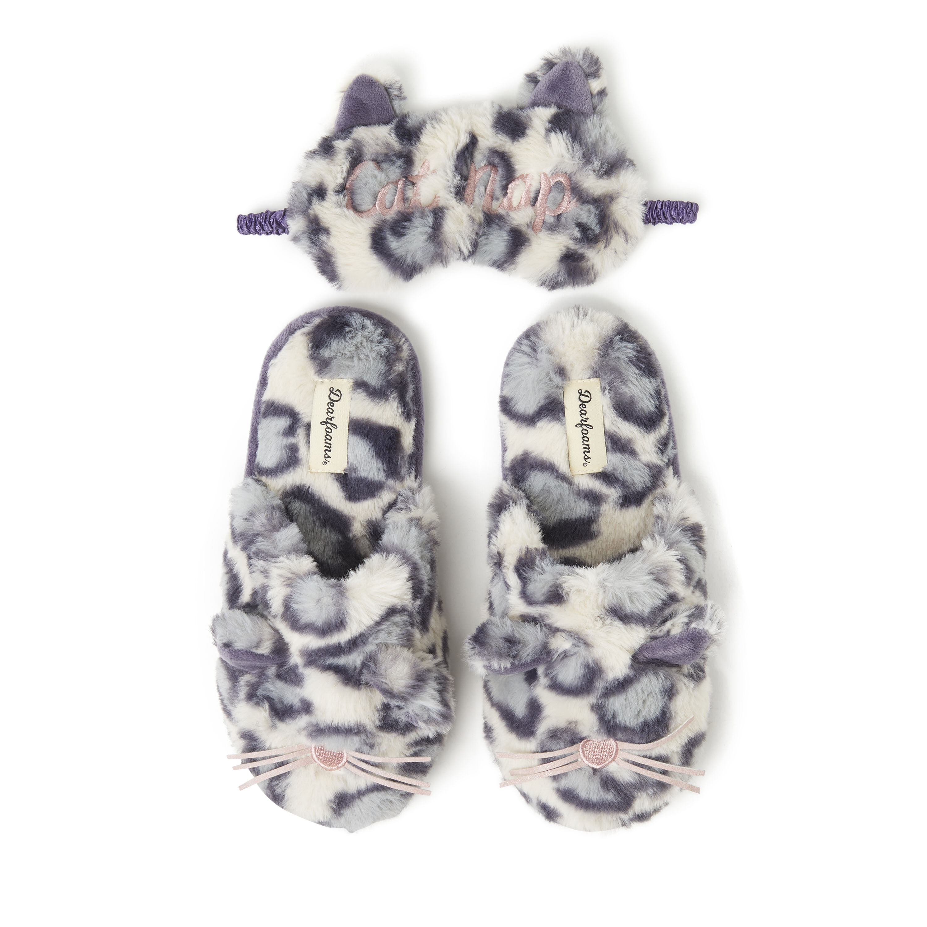 Women's Novelty Scuff Slipper with Eye Mask