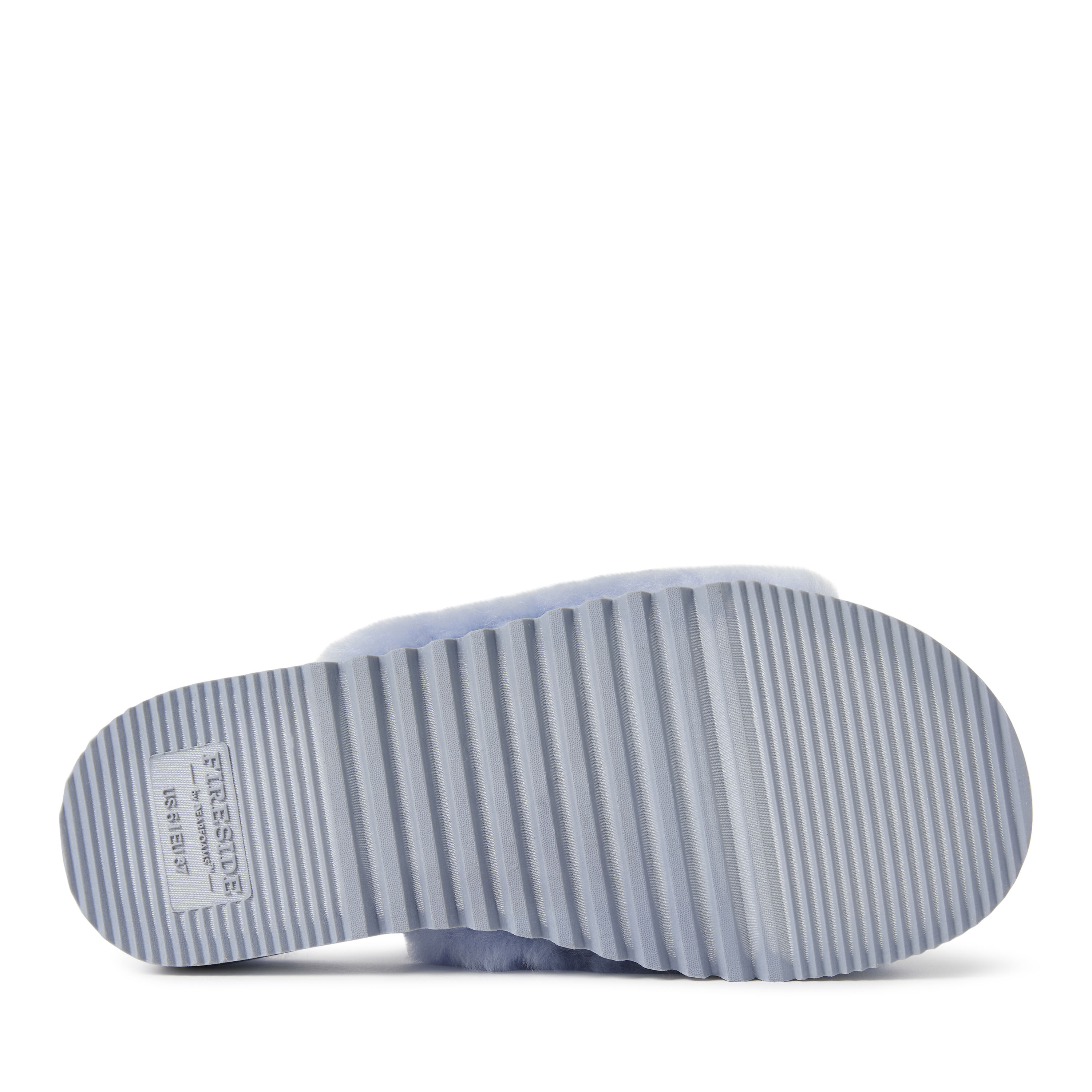 Women's Fireside by Dearfoams Cairns Genuine Shearling Slide Slipper with Metallic Suede Trim