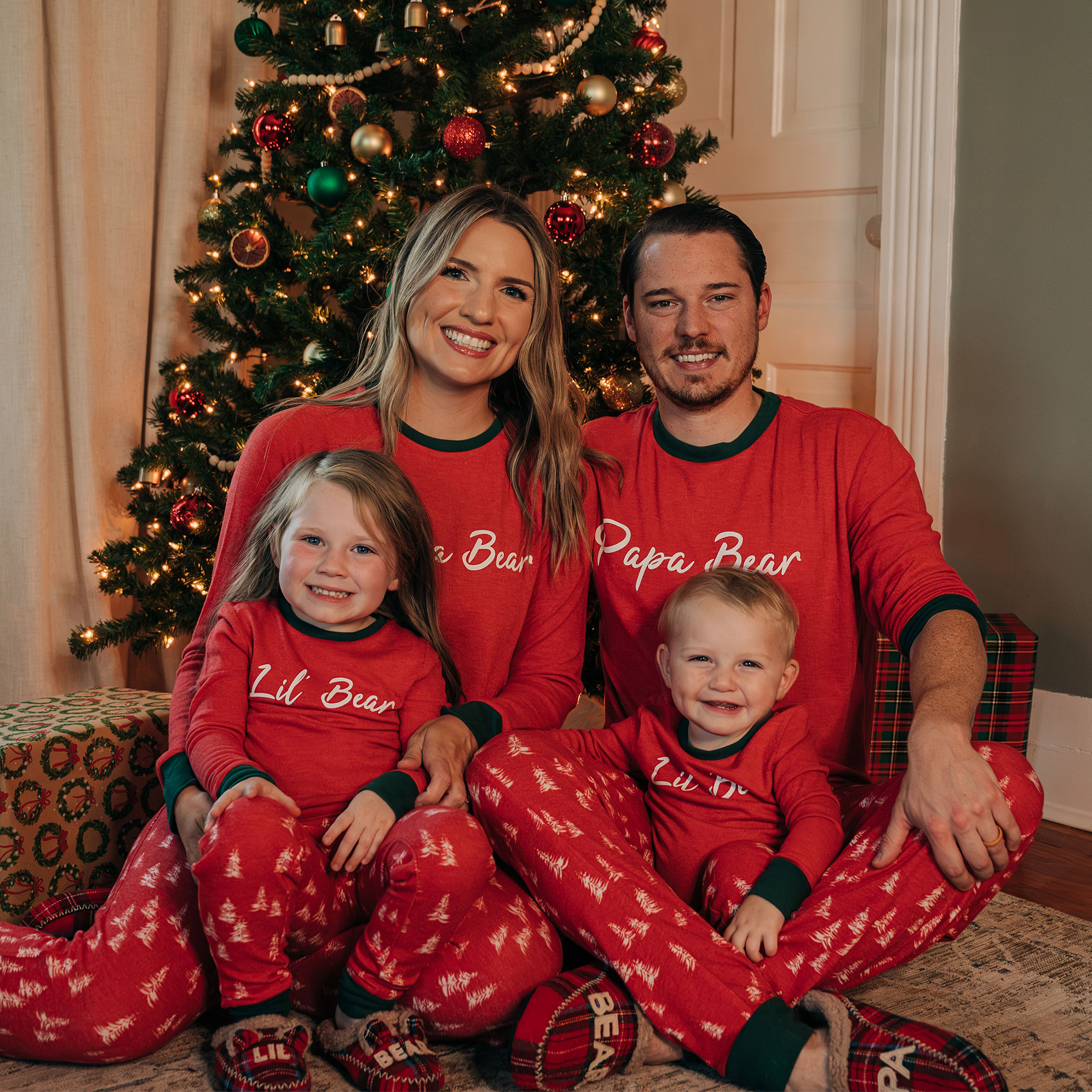 Men's Trees Papa Bear 2 Piece Pajama Set