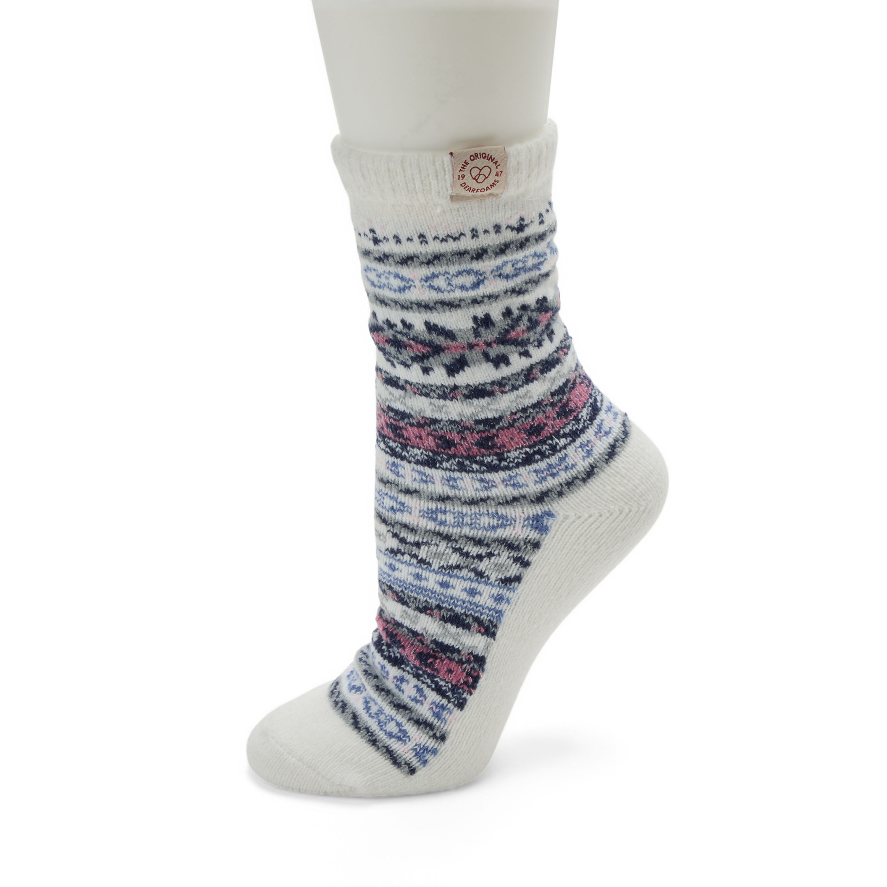 Ladies Fairaisle Crew Socks