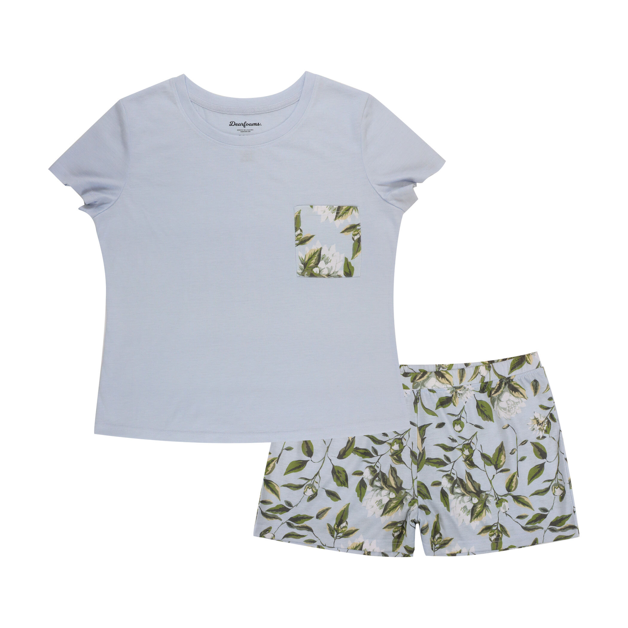 Women's Blue Floral Short Pj Set