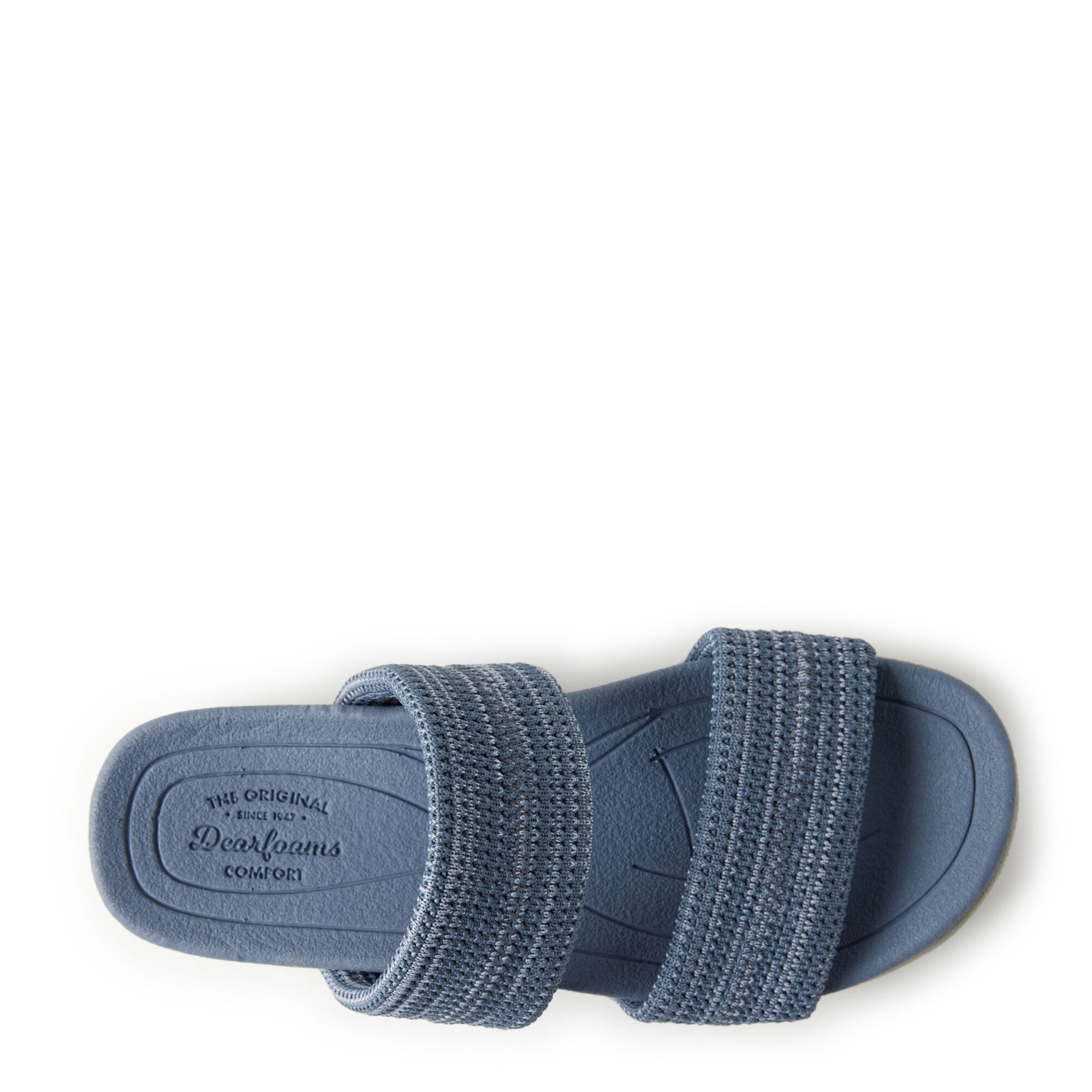 Dearfoams women's double strap outlet slide slippers