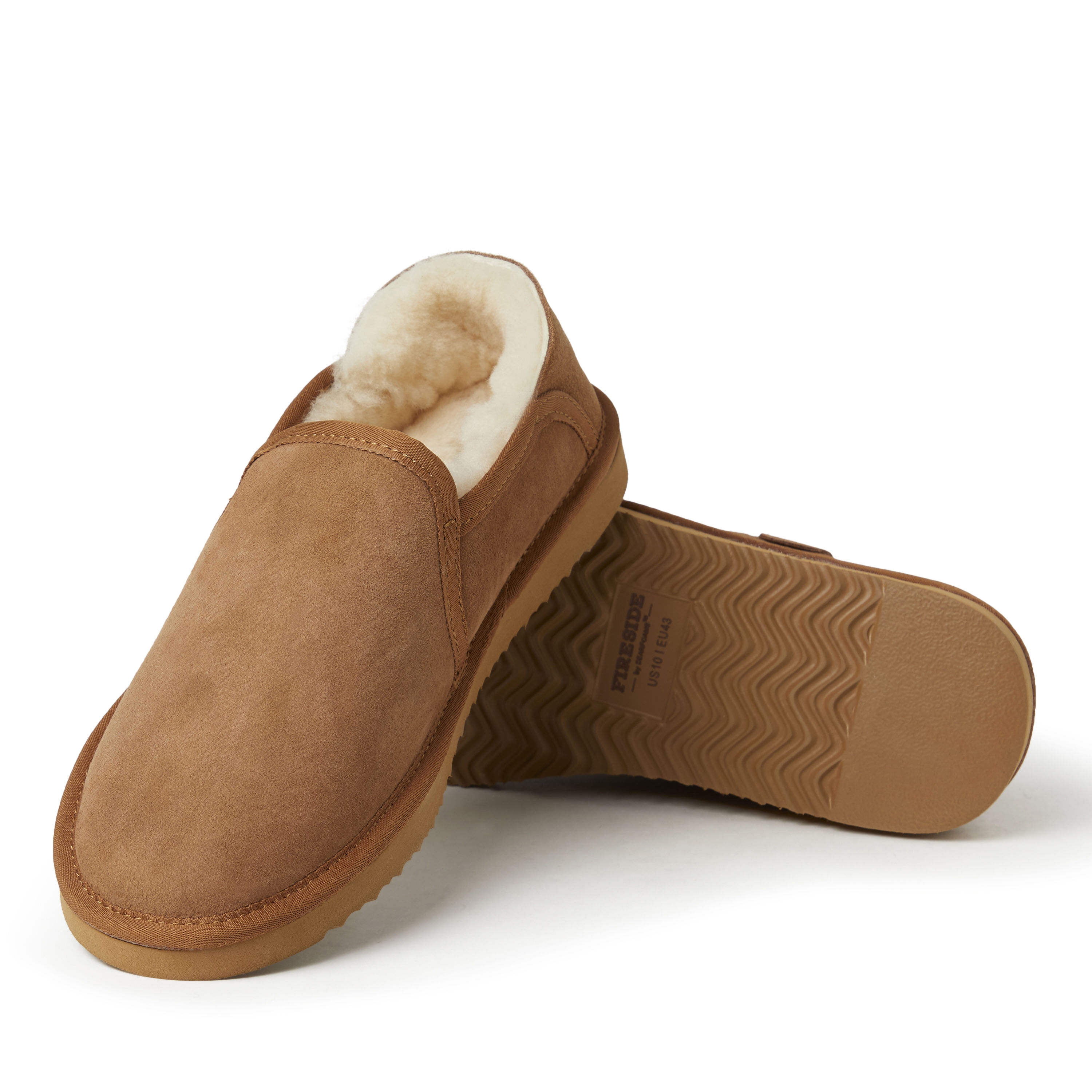 Dearfoams fireside melbourne genuine shearling lined moccasin slipper online