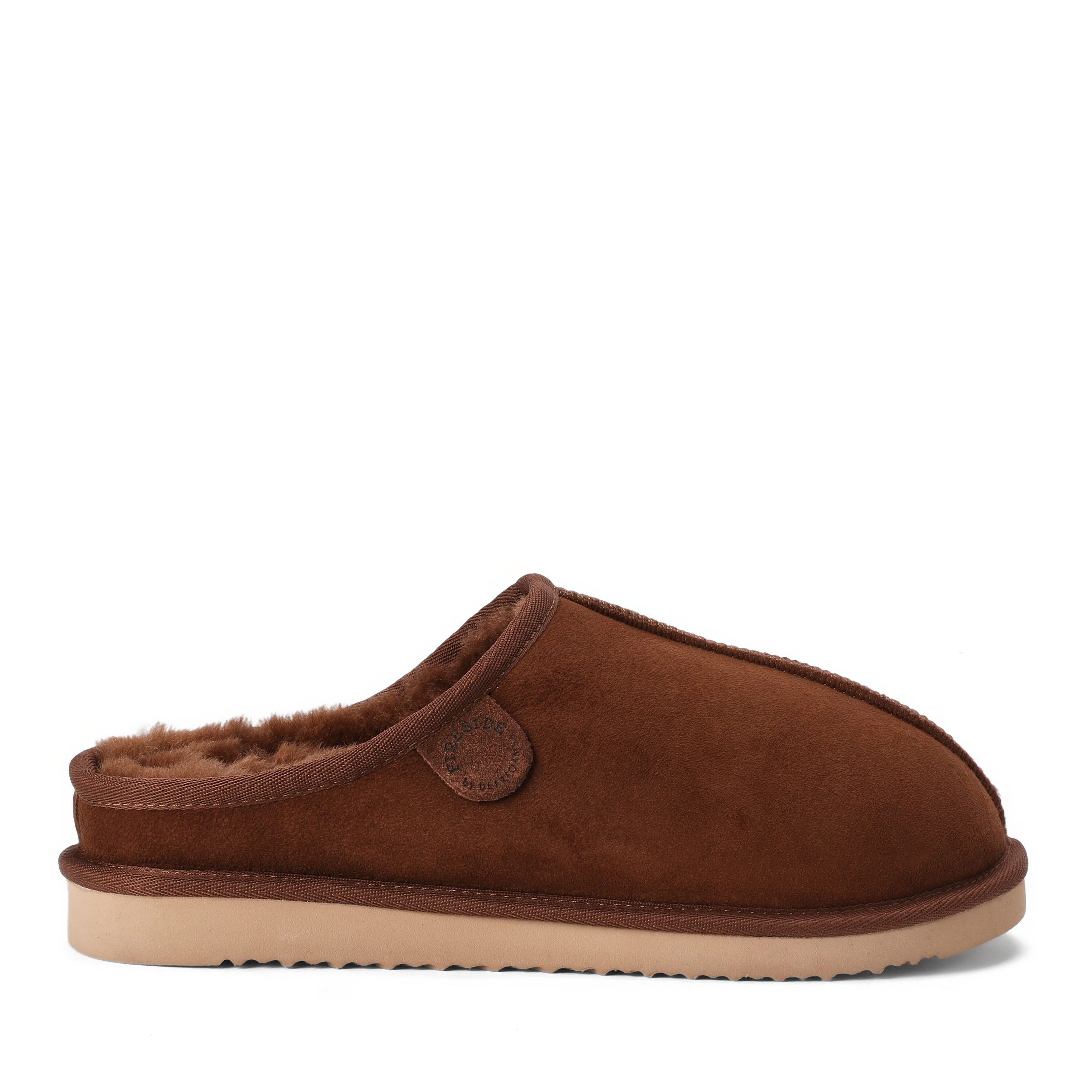 Men's Fireside by Dearfoams Grafton Genuine Shearling Clog Slipper with Woven Accent