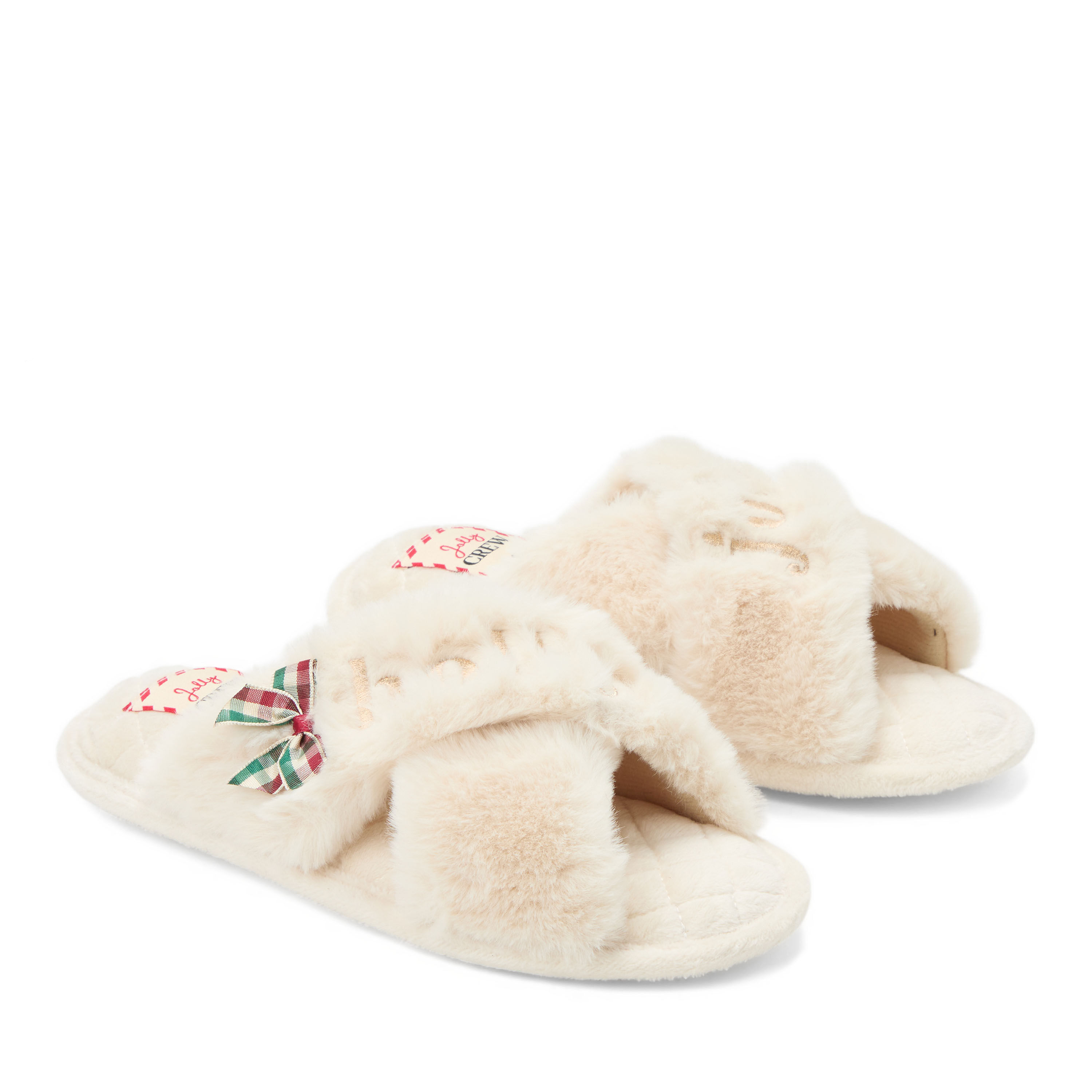 Women's Holiday Fur Slide