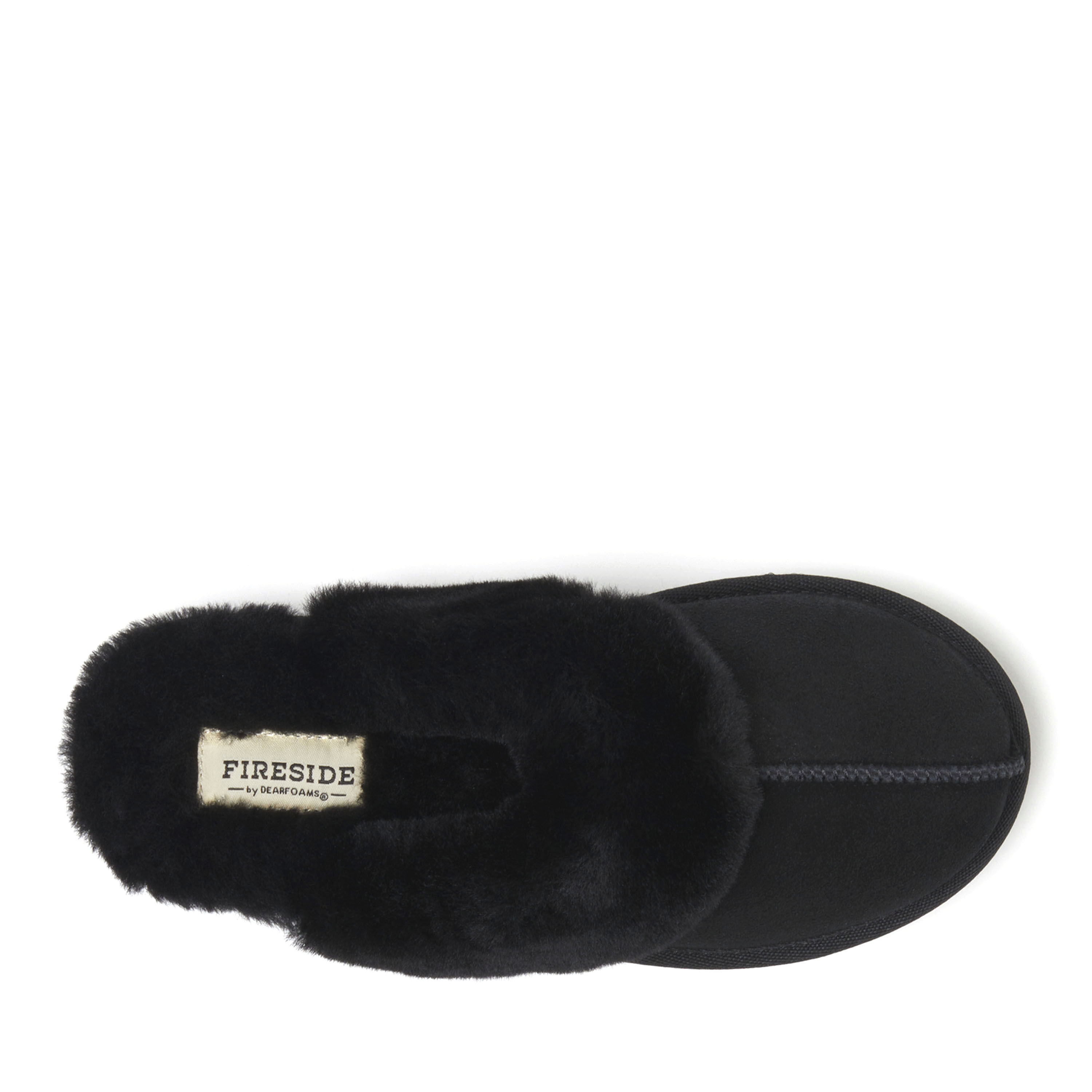 Women's Fireside by Dearfoams Melton Genuine Shearling Platform Scuff