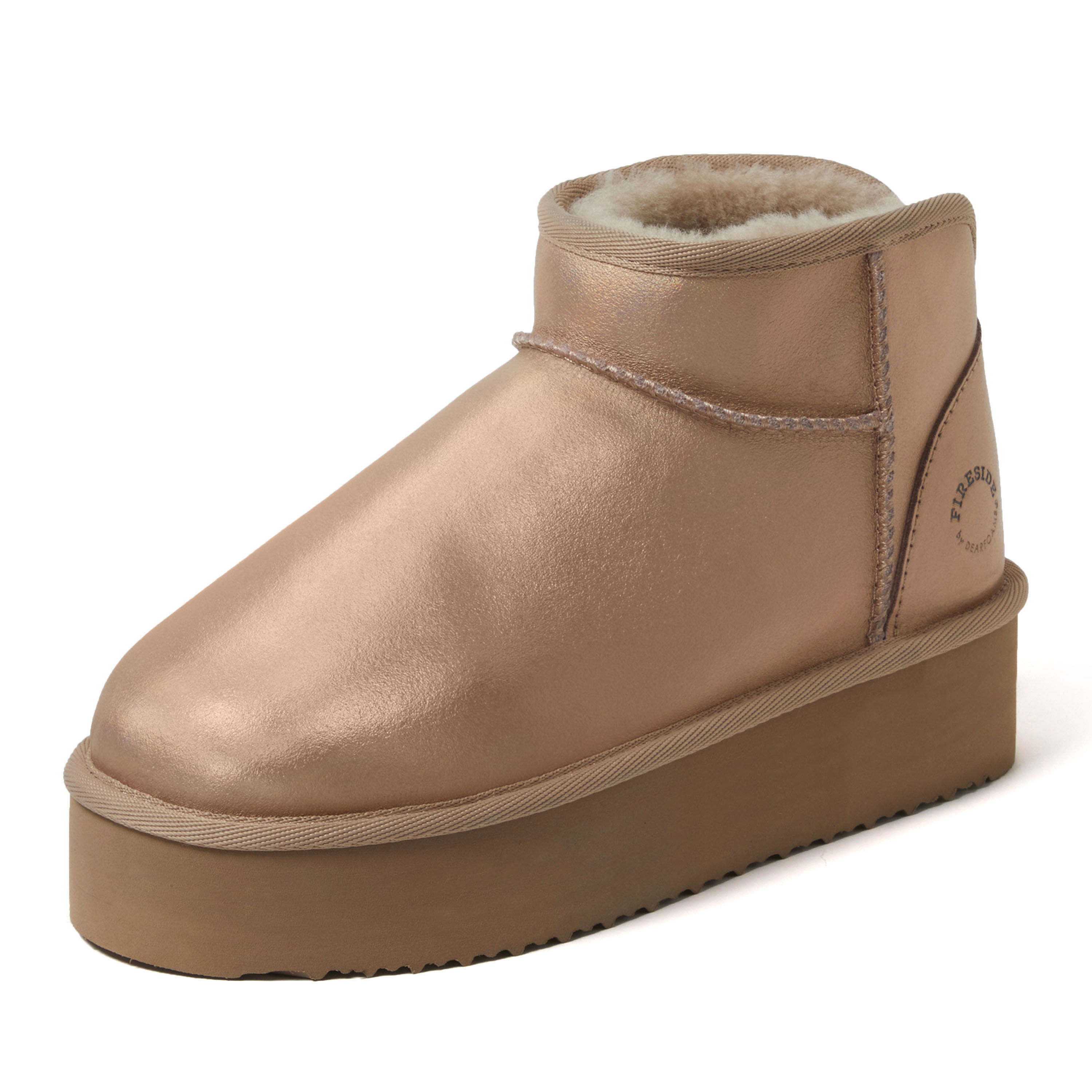 Women's Fireside by Dearfoams Kingston Genuine Shearling Platform Bootie
