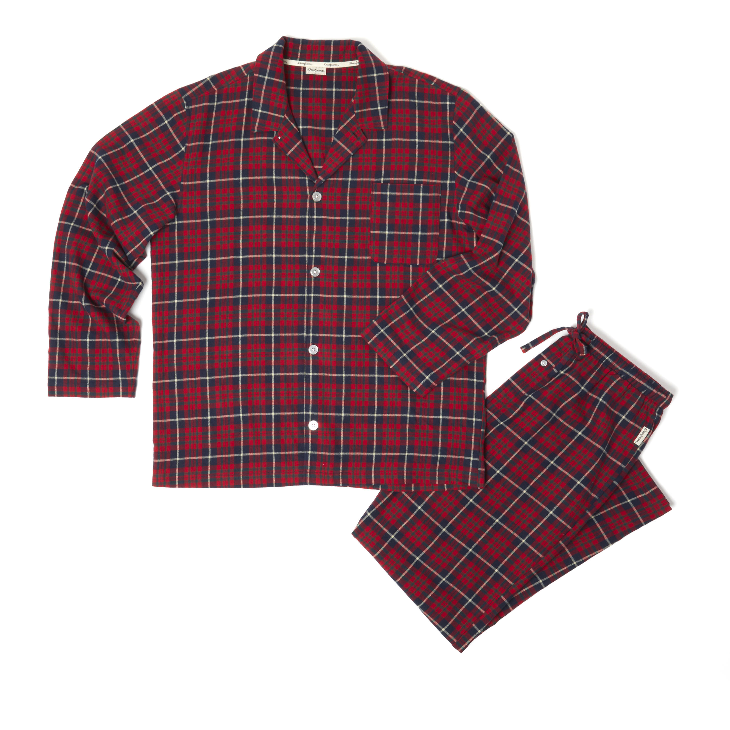 Mens plaid pajamas set shop