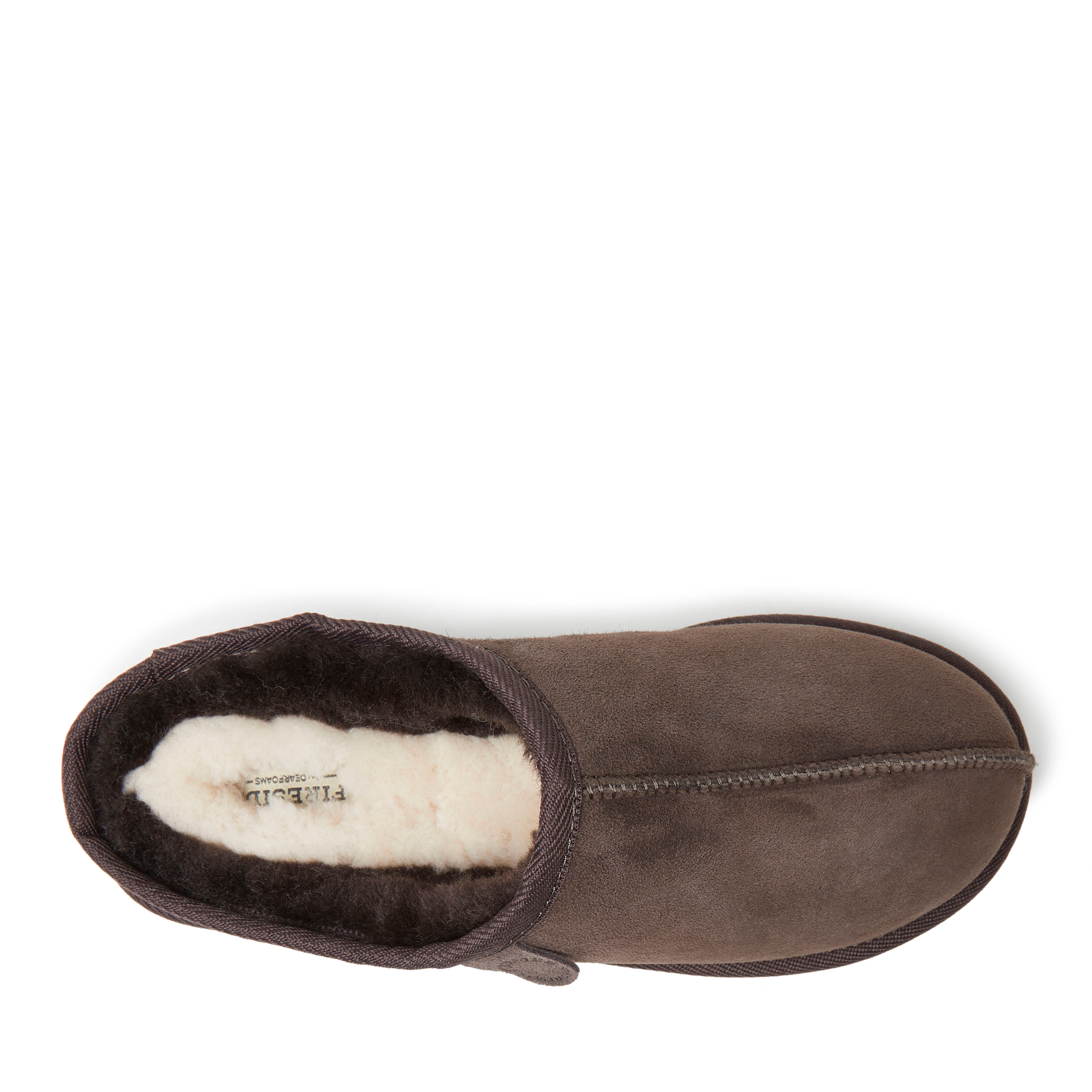 Men's Fireside by Dearfoams Grafton Genuine Shearling Clog Slipper with Woven Accent