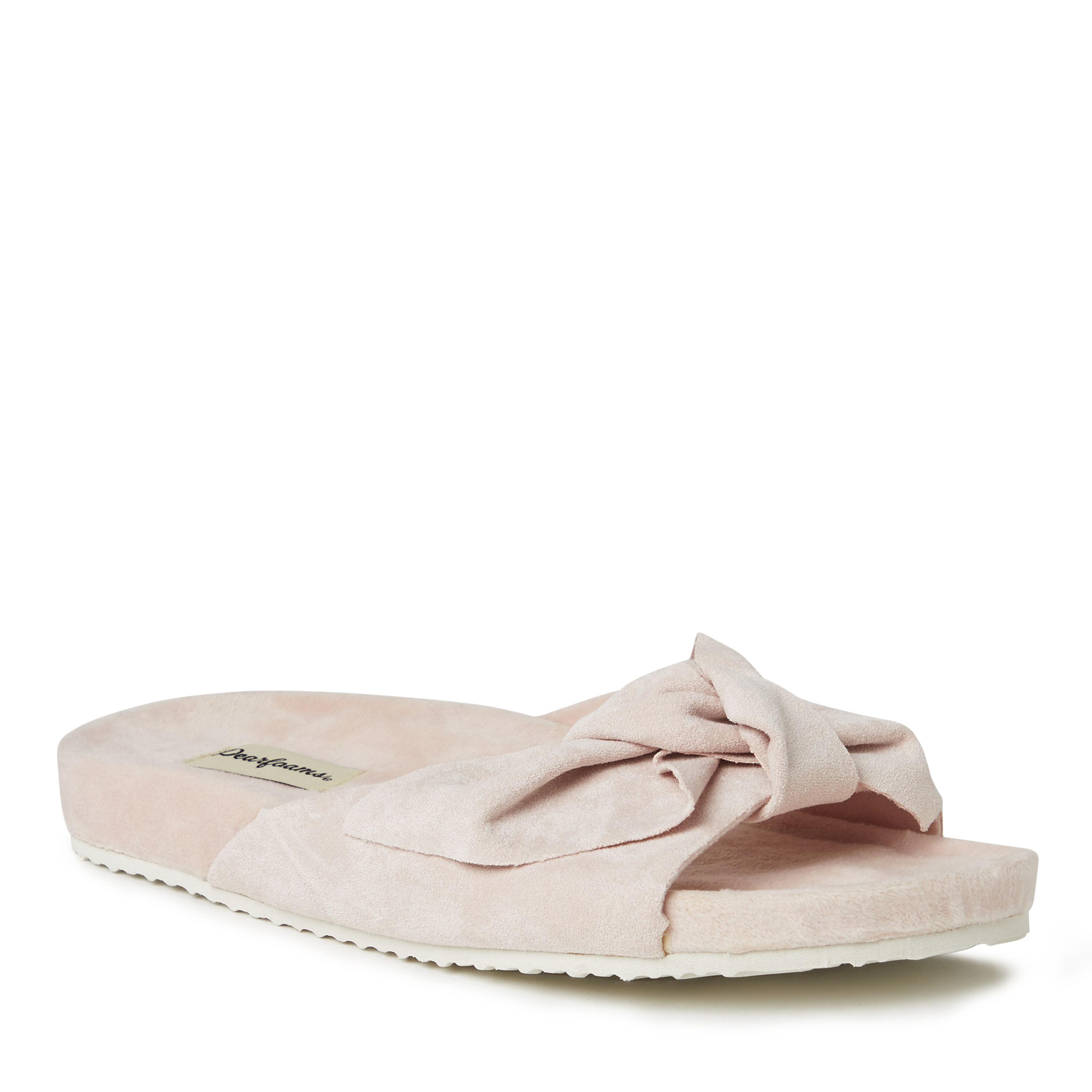 Women's megan microsuede bow shop molded footbed slide slipper