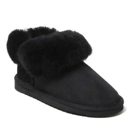 Women's Fireside by Dearfoams Perth Genuine Shearling Foldover Boot Slipper